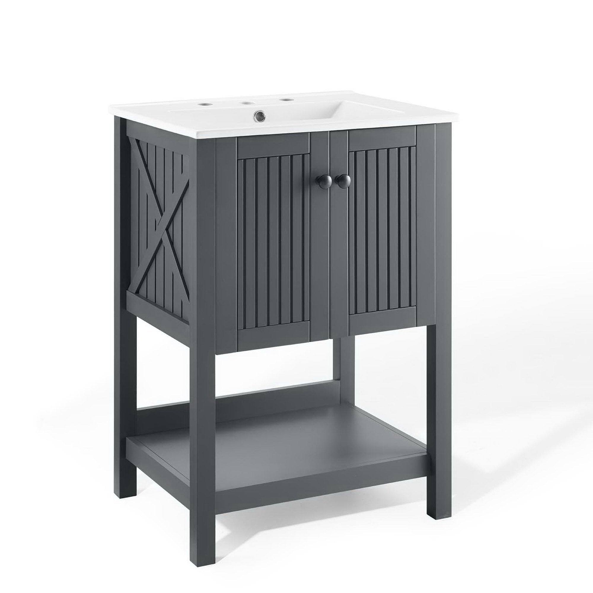Steam Bathroom Vanity Basin Included - Gray White