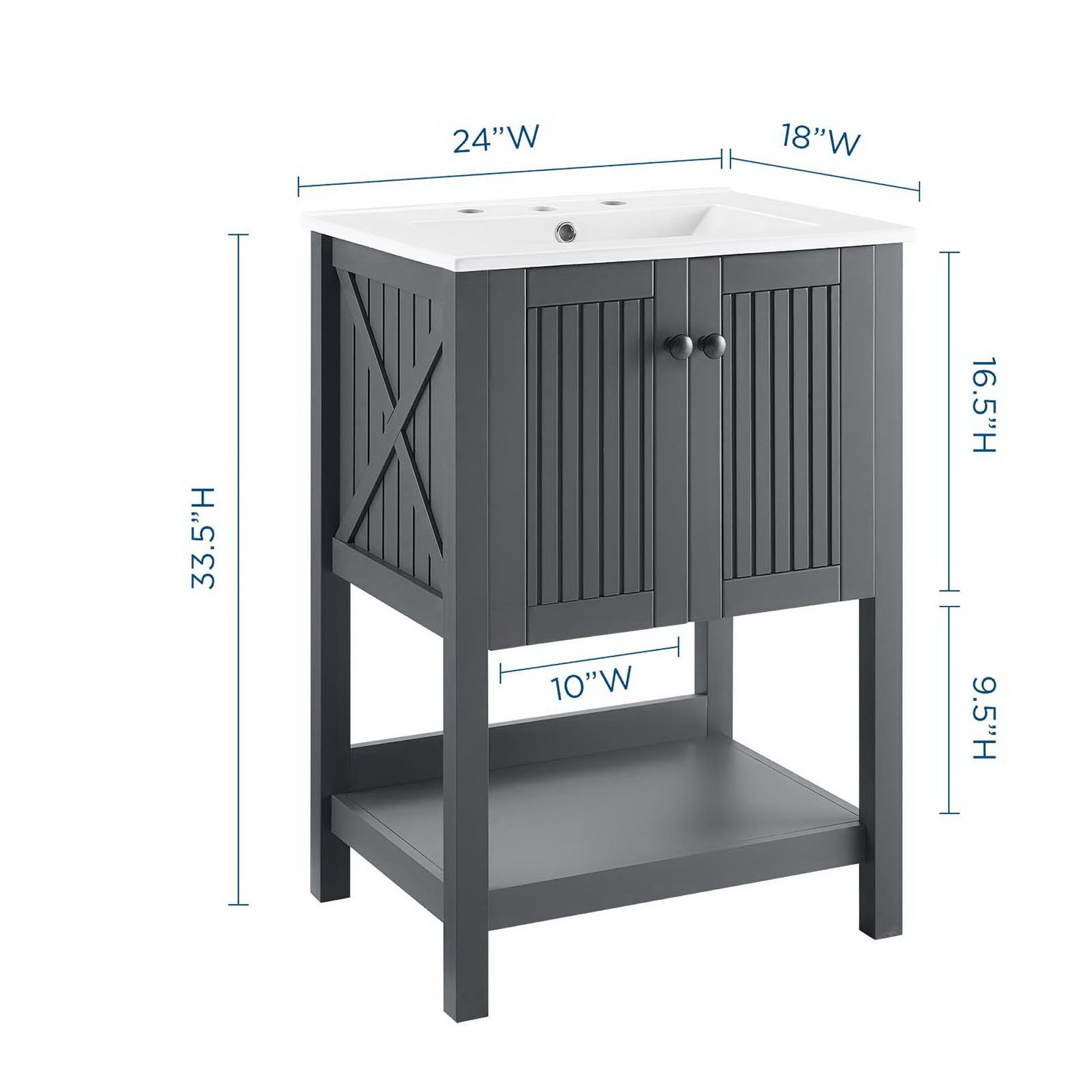 Steam Bathroom Vanity Basin Included - White White
