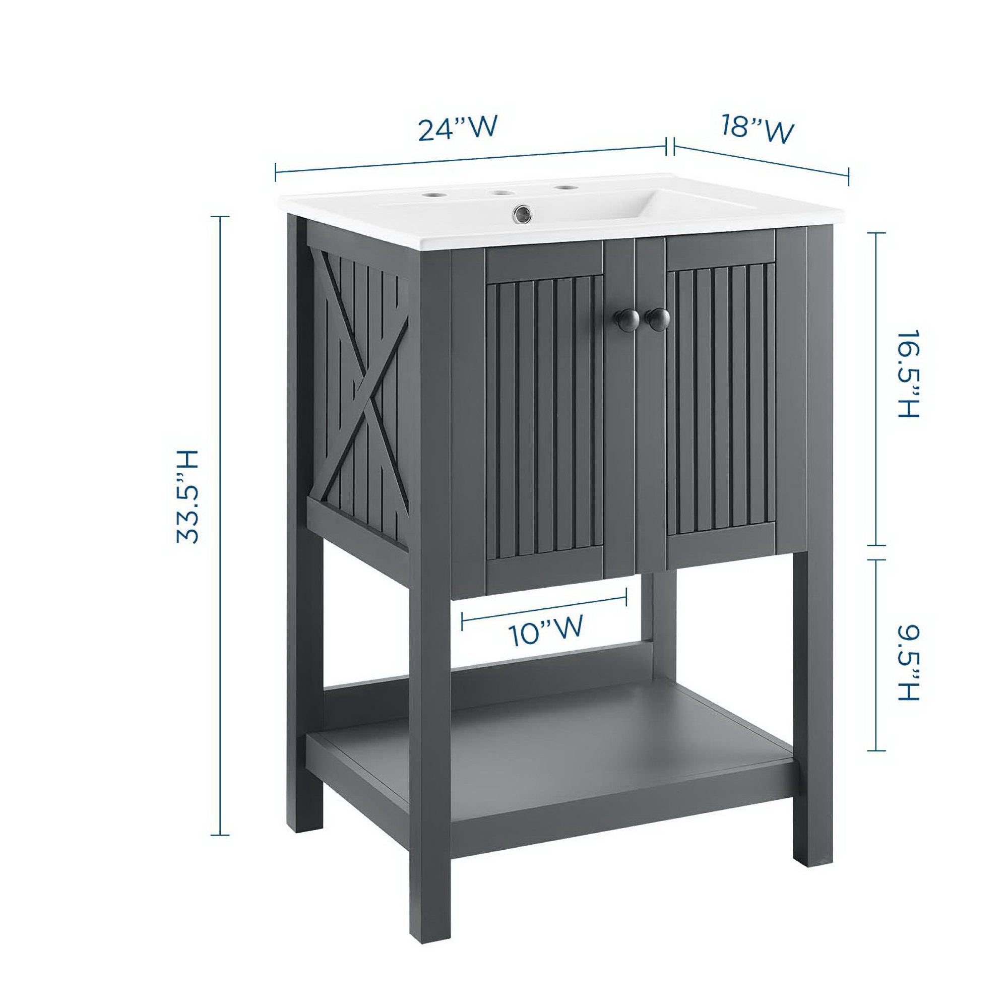 Steam Bathroom Vanity Basin Included - White White