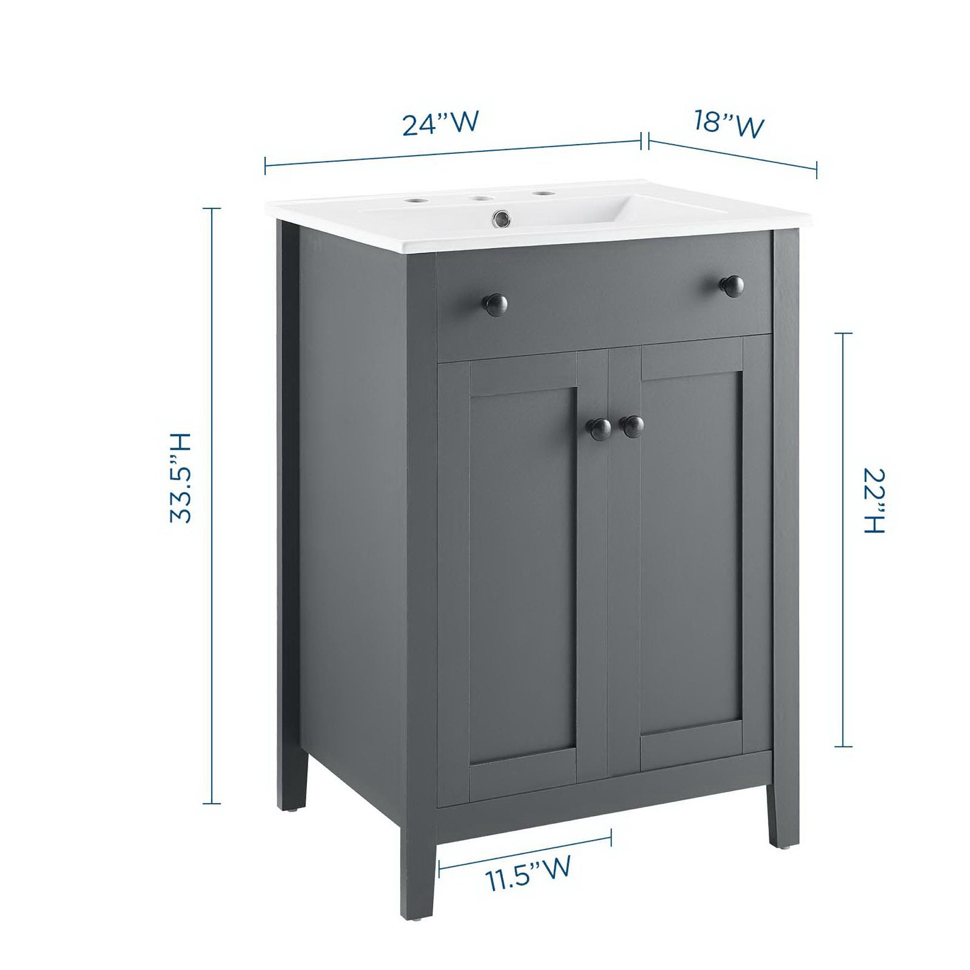 Nantucket Bathroom Vanity Basin Included - White White