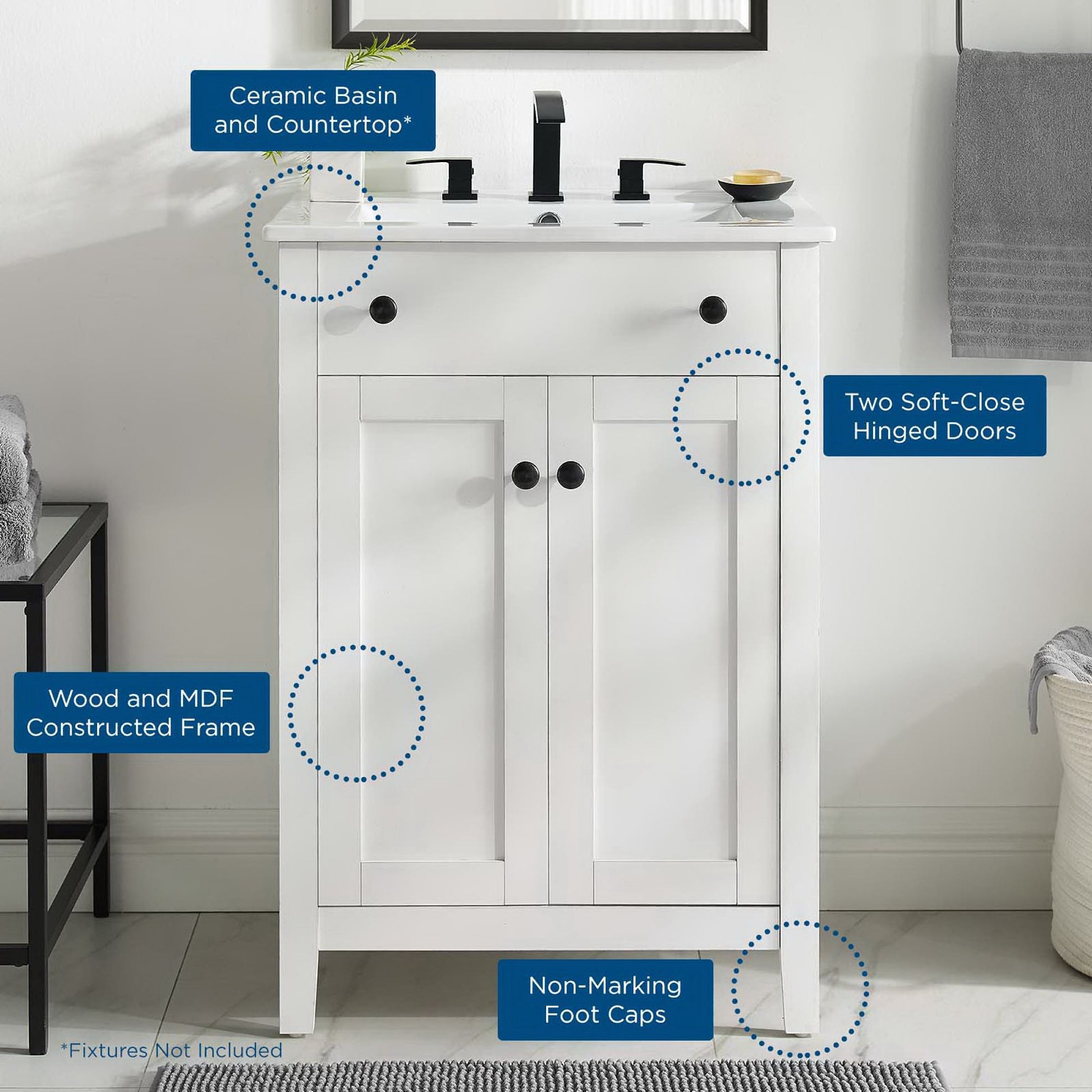 Nantucket Bathroom Vanity Basin Included