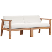 Bayport Outdoor Patio Teak Wood 2-Seater Loveseat - Natural White