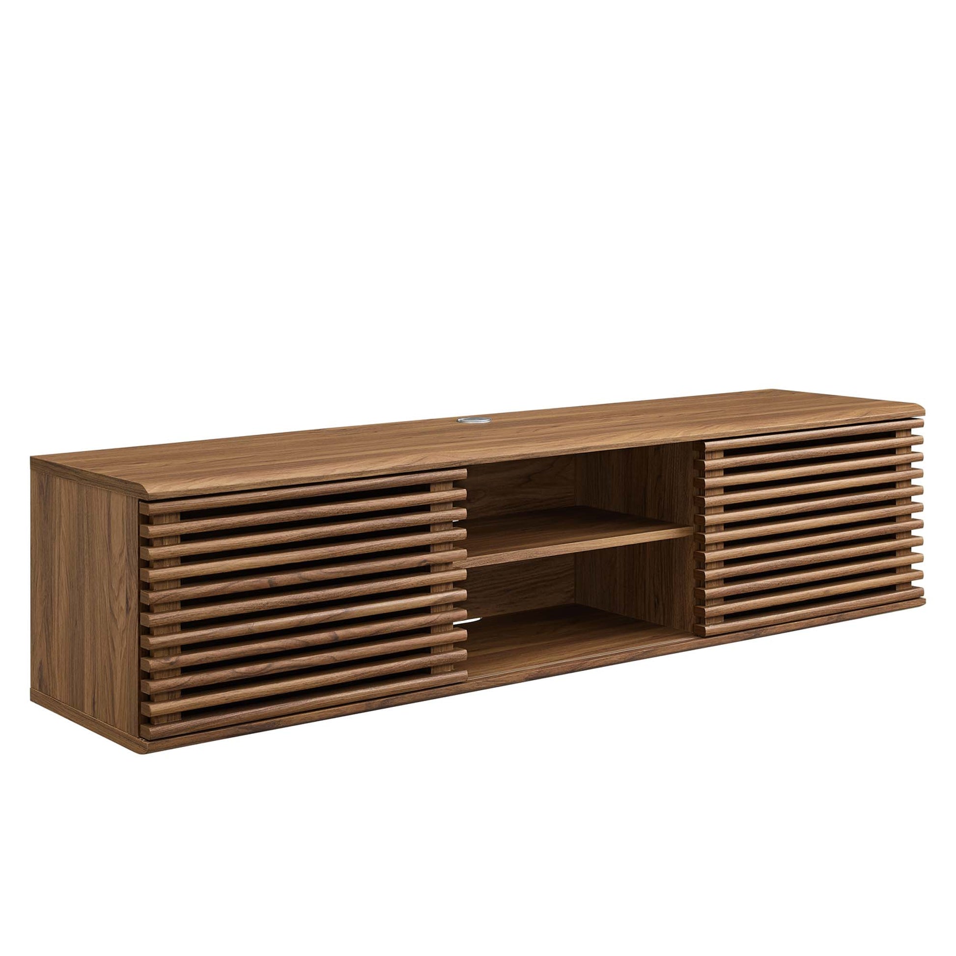 Render 60" Wall-Mount Media Console TV Stand - Walnut