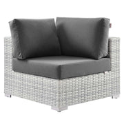 Convene Outdoor Patio Corner Chair - Light Gray Charcoal