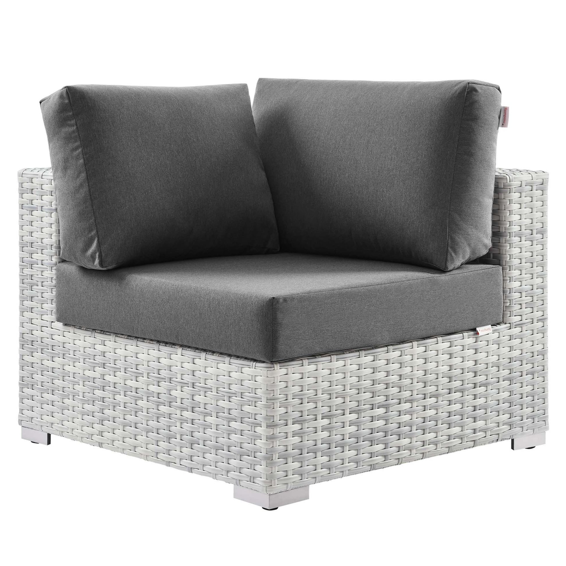 Convene Outdoor Patio Corner Chair - Light Gray Charcoal