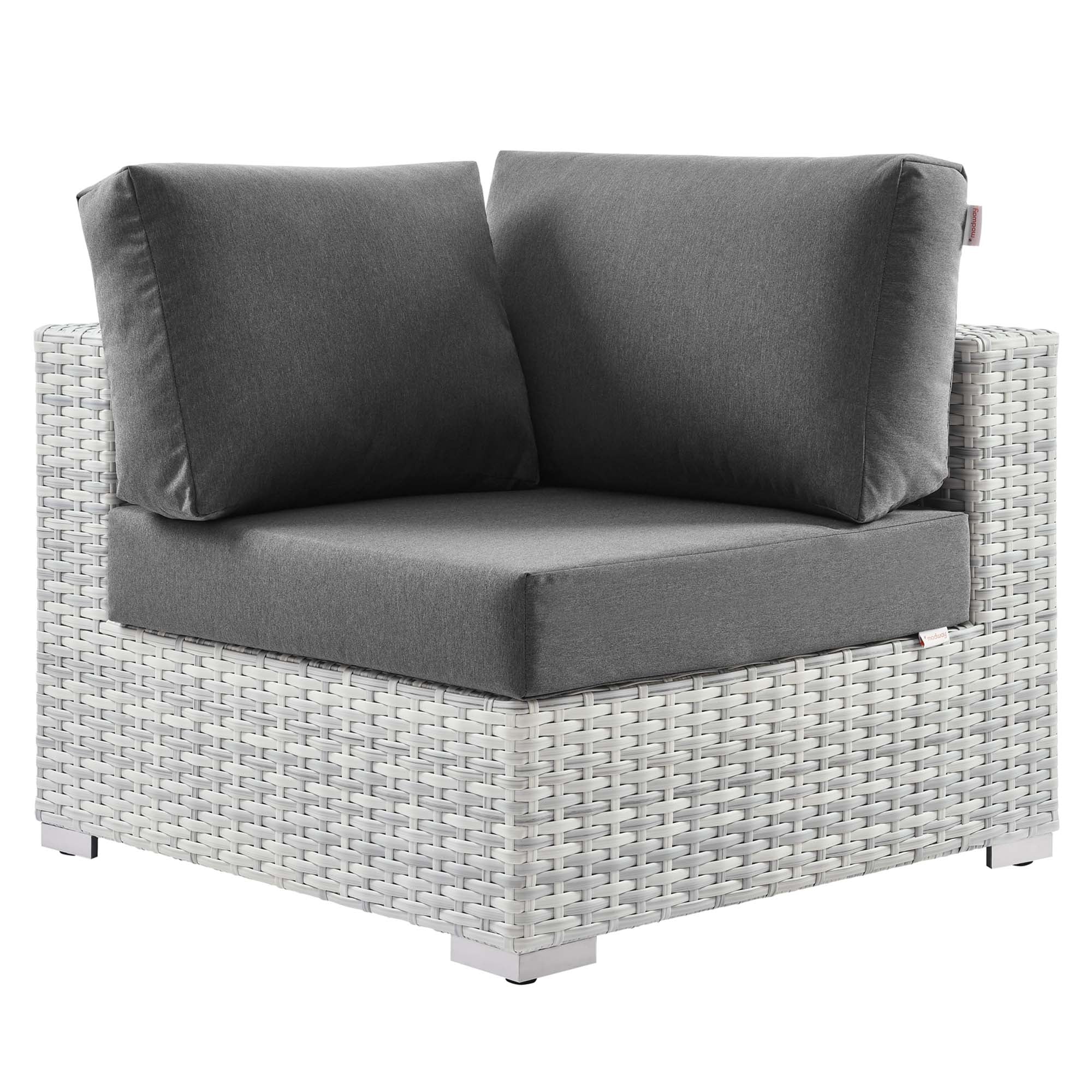 Convene Outdoor Patio Corner Chair - Light Gray Charcoal