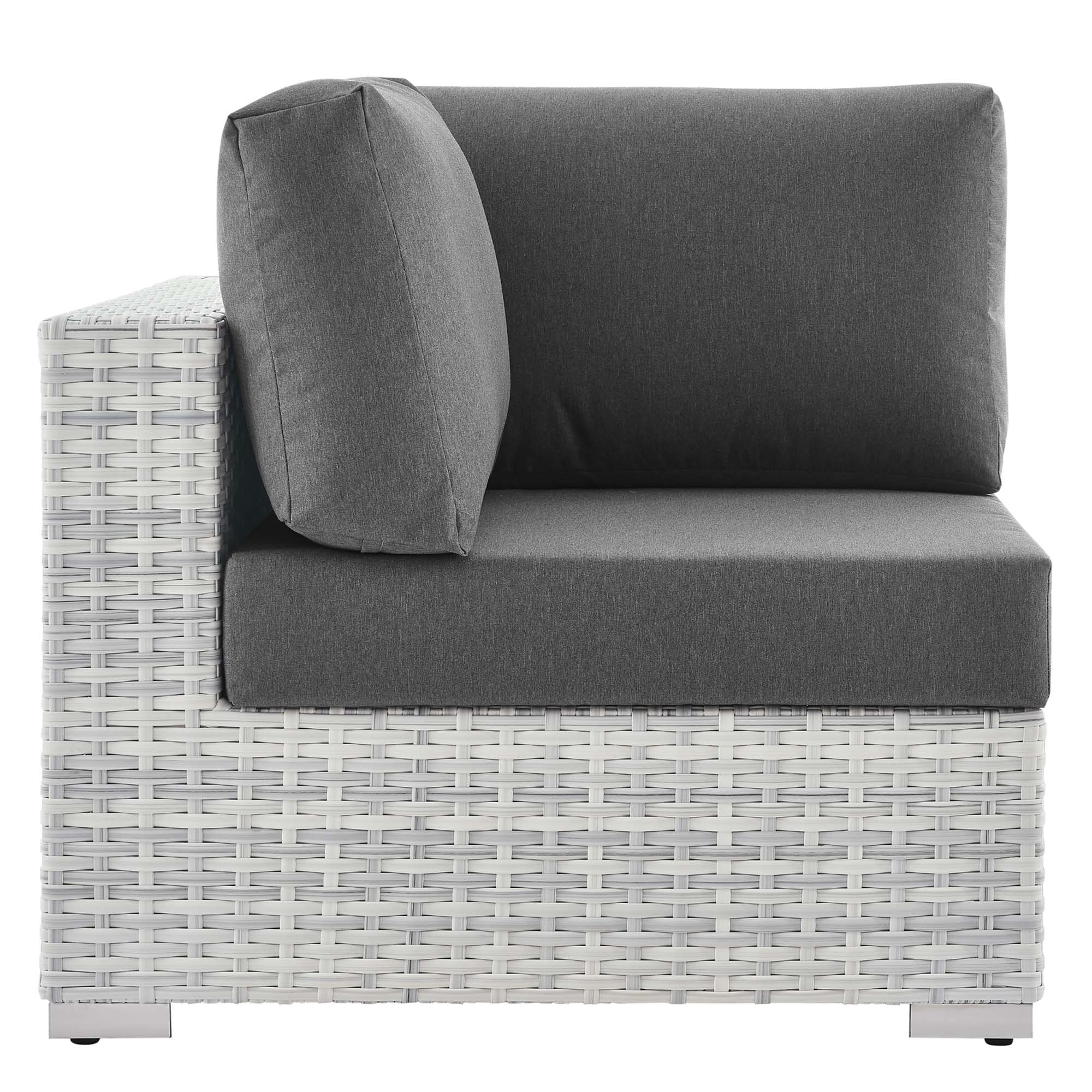 Convene Outdoor Patio Corner Chair - Light Gray Gray
