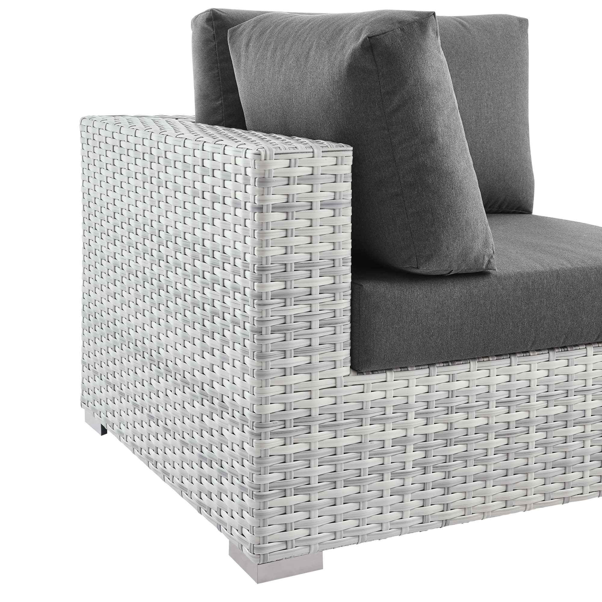 Convene Outdoor Patio Corner Chair - Light Gray Light Blue