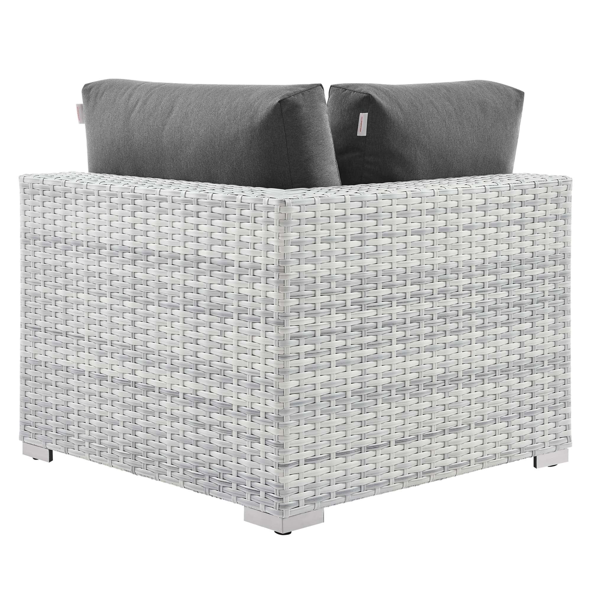 Convene Outdoor Patio Corner Chair - Light Gray Navy