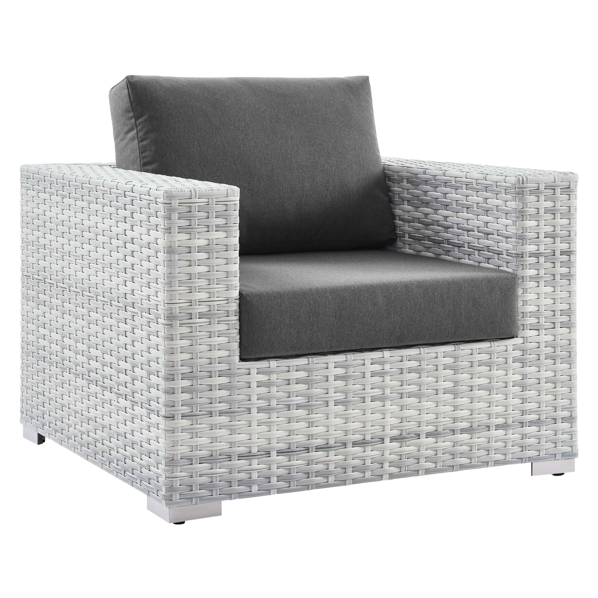 Convene Outdoor Patio Armchair - Light Gray Charcoal