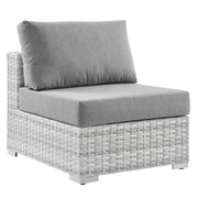 Convene Outdoor Armless Chair - Light Gray Gray