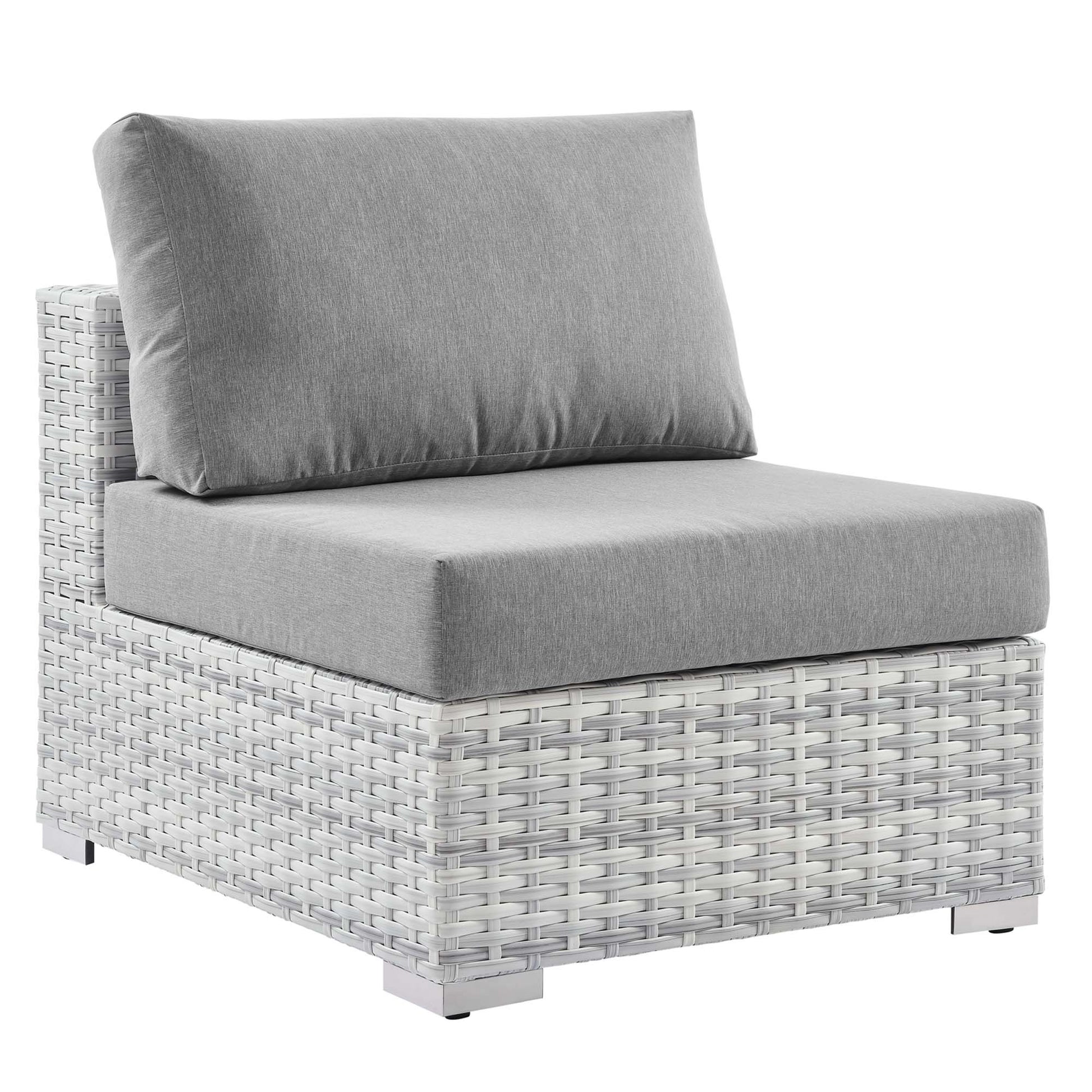 Convene Outdoor Armless Chair - Light Gray Gray