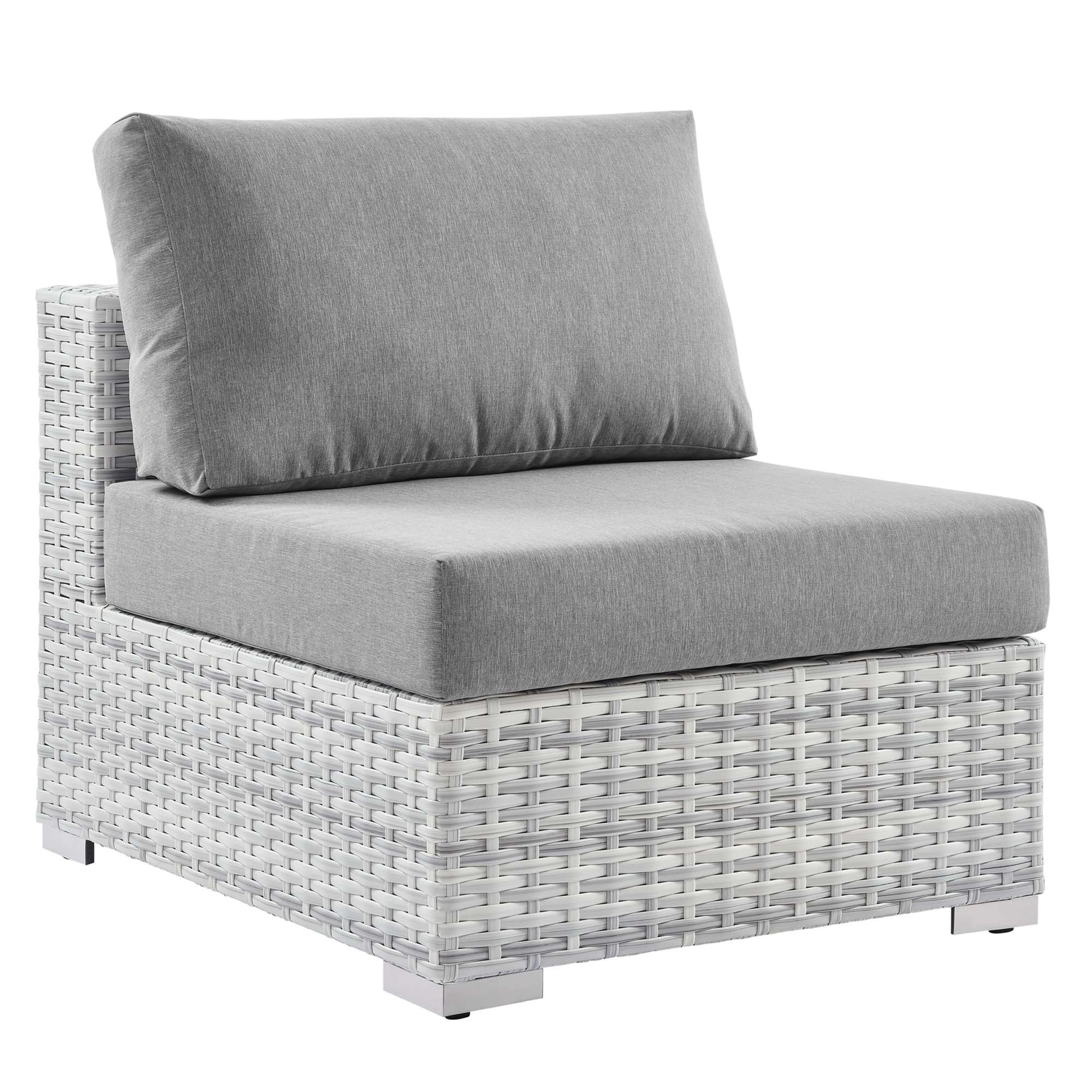 Convene Outdoor Armless Chair - Light Gray Gray