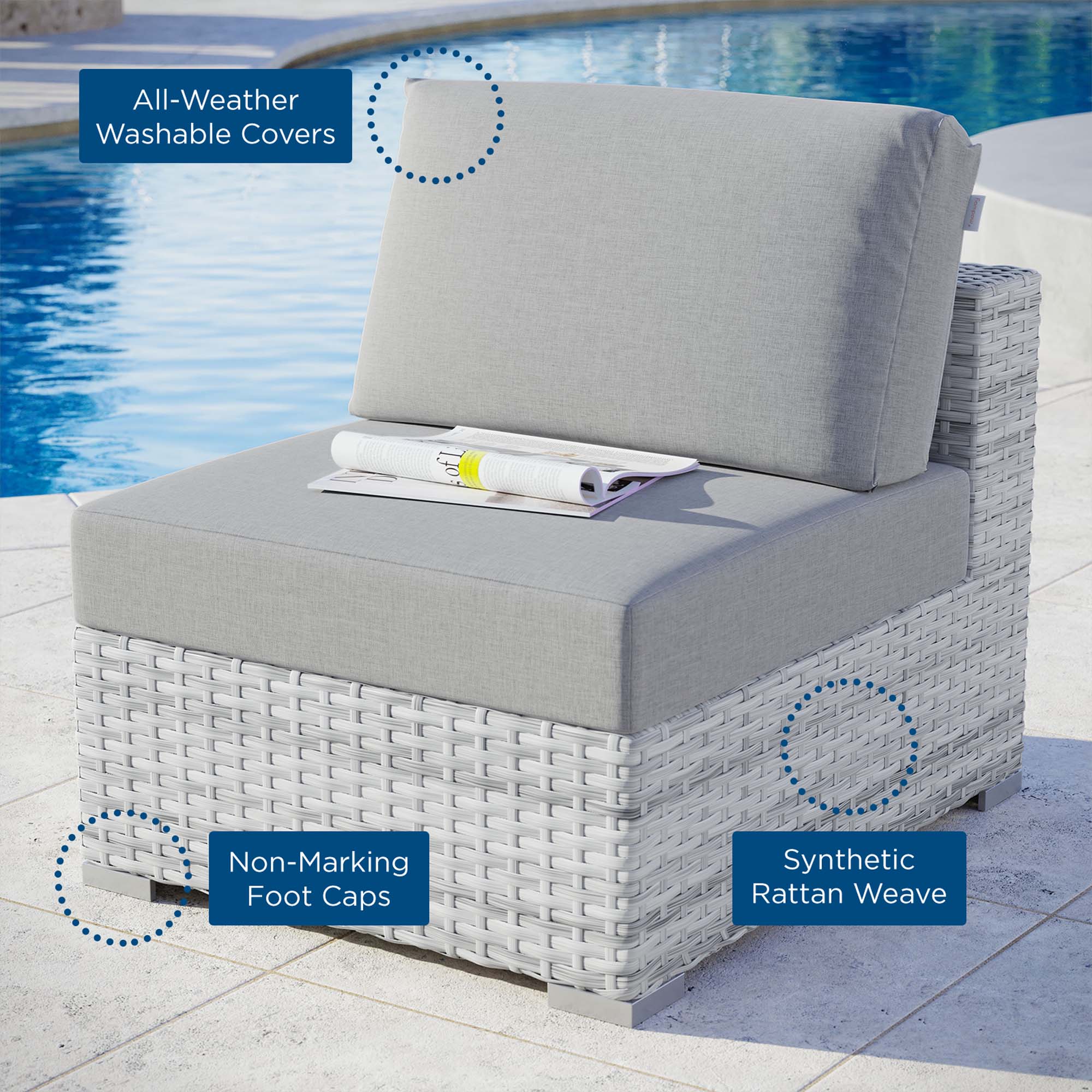 Convene Outdoor Armless Chair