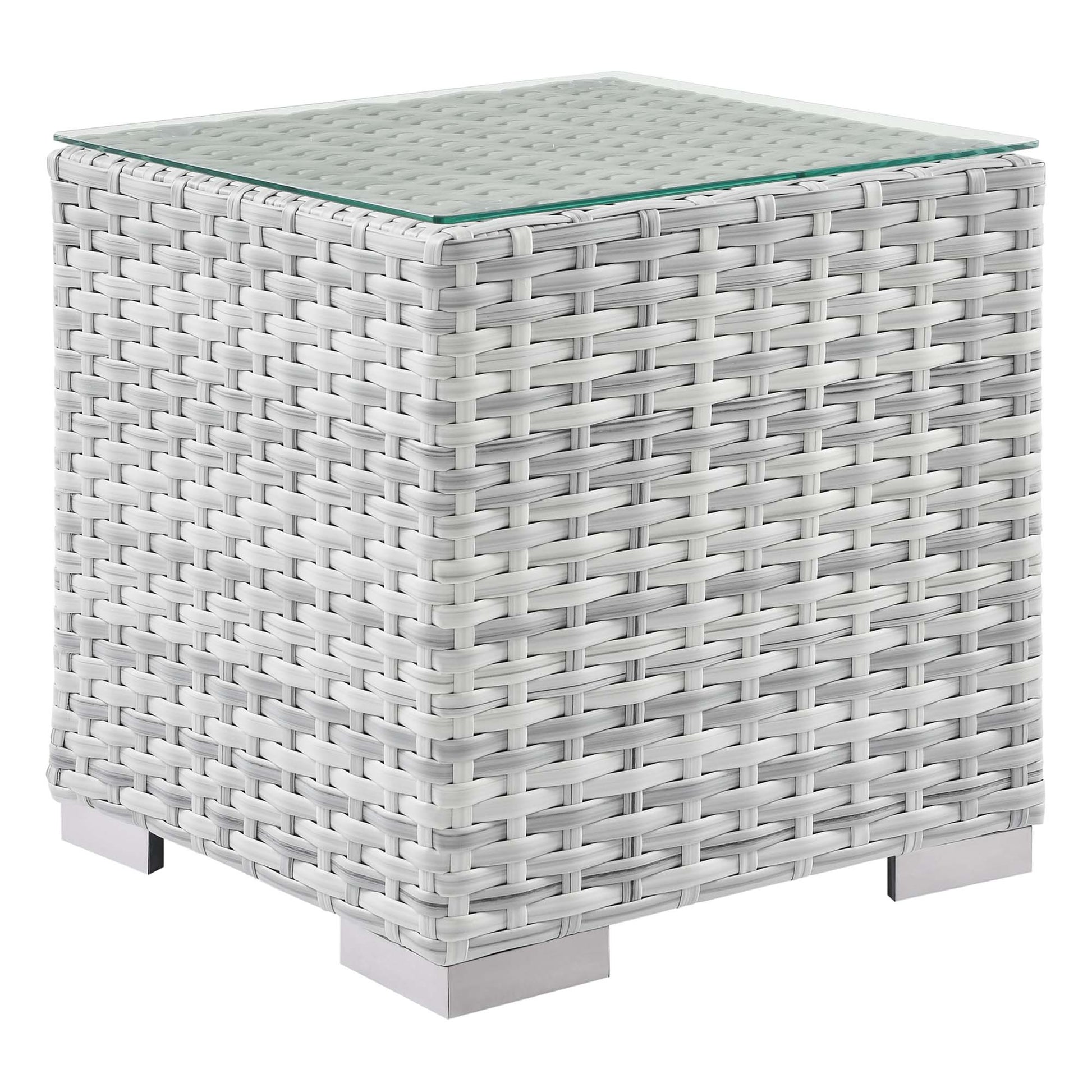 Convene Outdoor Patio Side Table - Light Gray