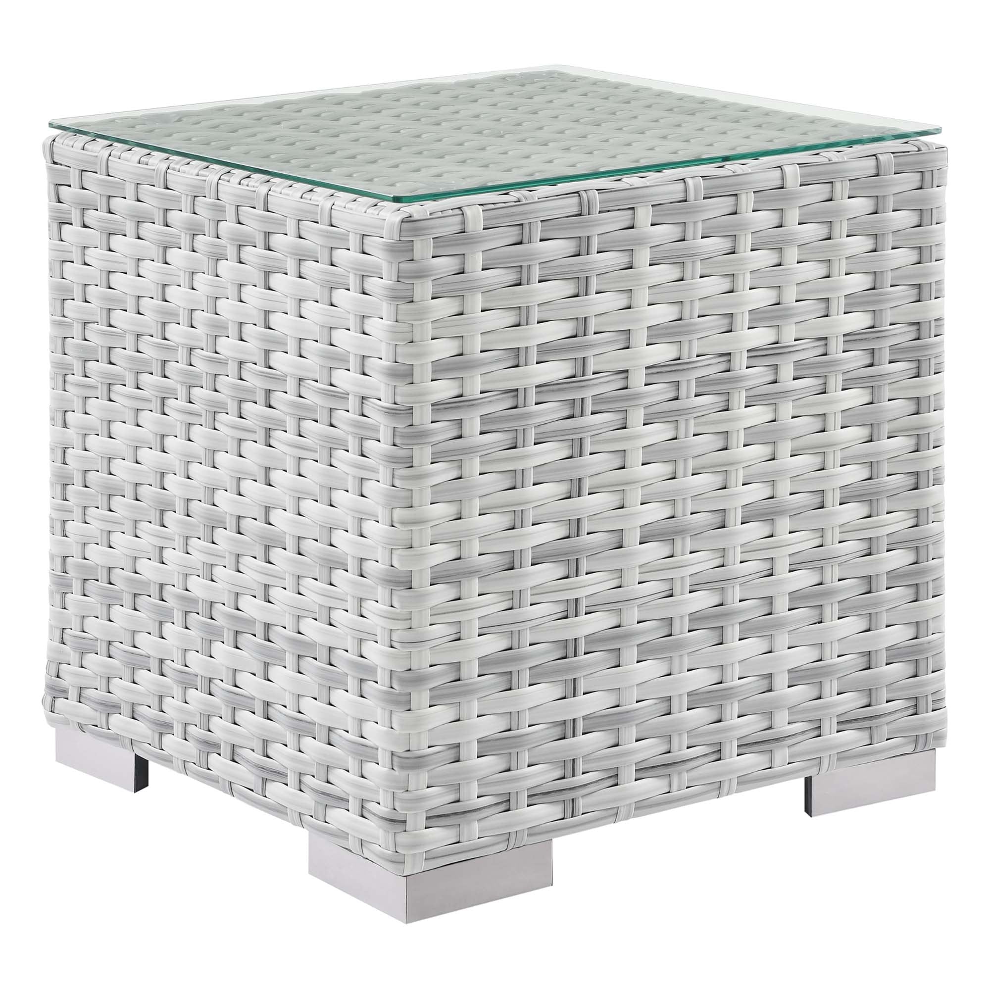Convene Outdoor Patio Side Table - Light Gray