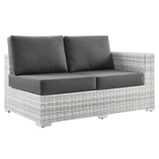 Convene Outdoor Patio Right-Arm Loveseat - Light Gray Charcoal