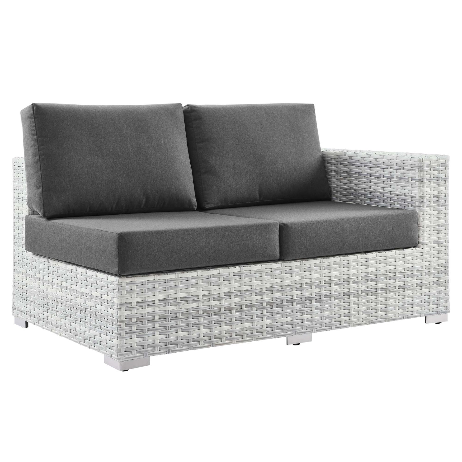 Convene Outdoor Patio Right-Arm Loveseat - Light Gray Charcoal