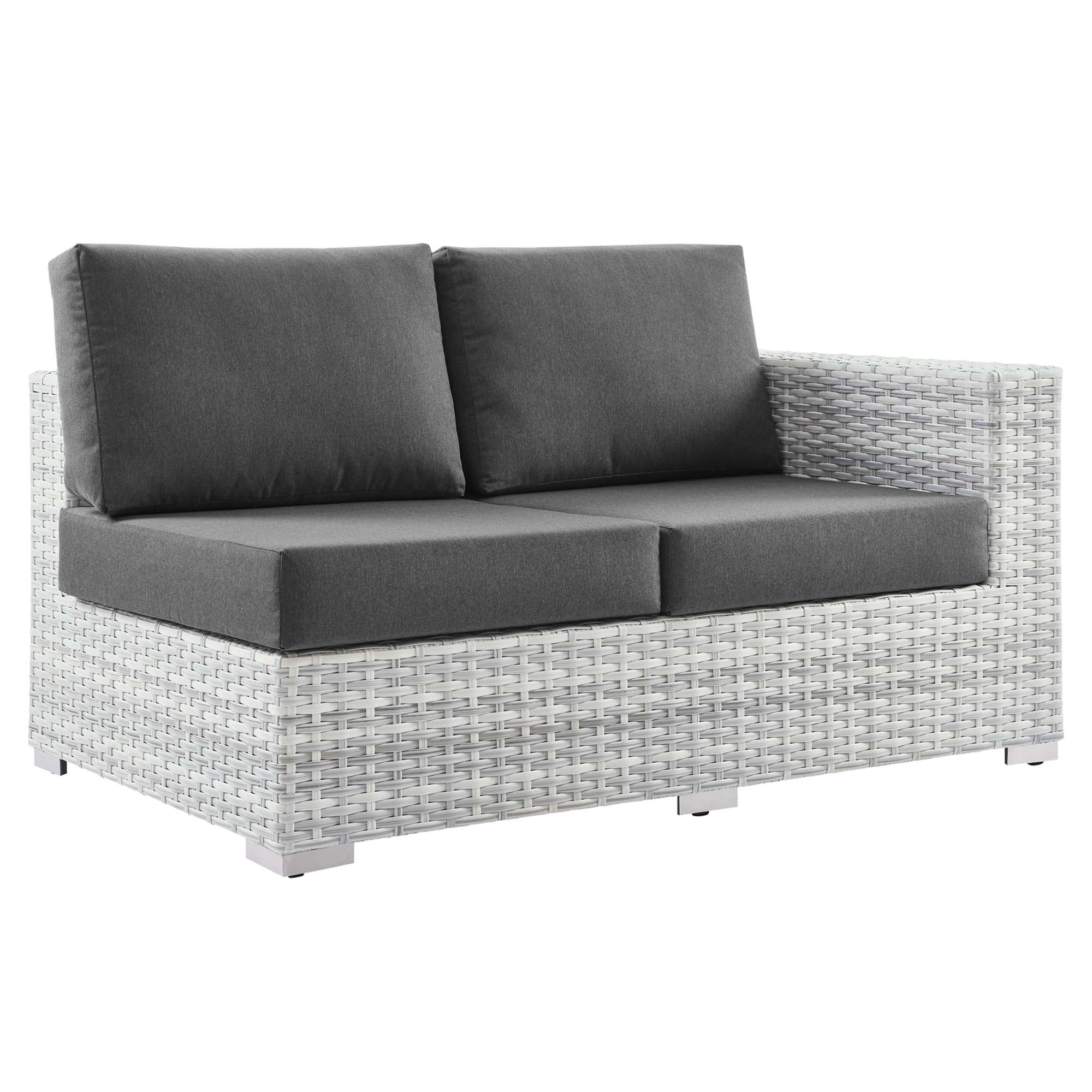 Convene Outdoor Patio Right-Arm Loveseat - Light Gray Charcoal