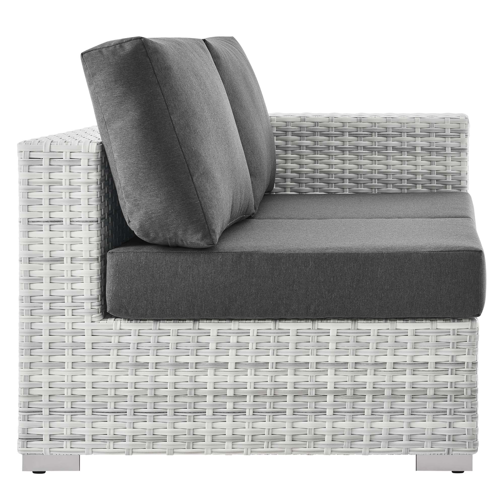 Convene Outdoor Patio Right-Arm Loveseat - Light Gray Gray