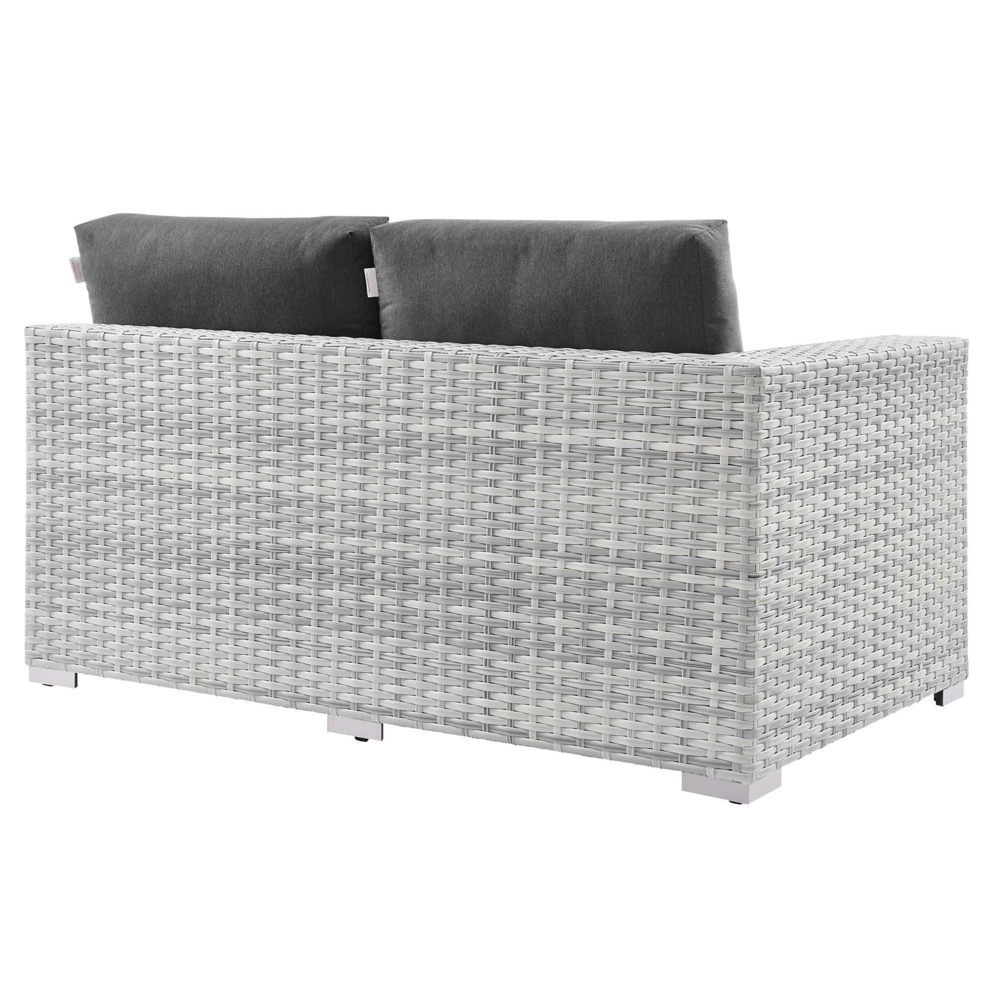 Convene Outdoor Patio Right-Arm Loveseat - Light Gray Light Blue