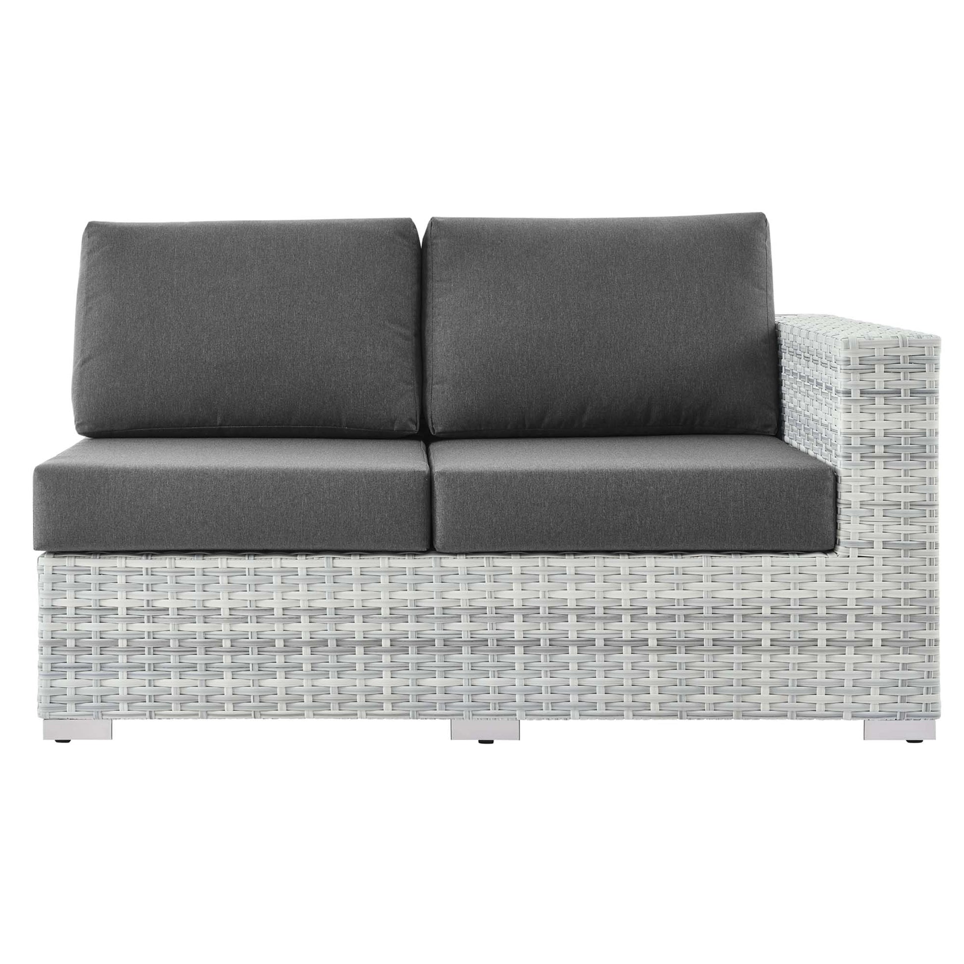Convene Outdoor Patio Right-Arm Loveseat - Light Gray Navy