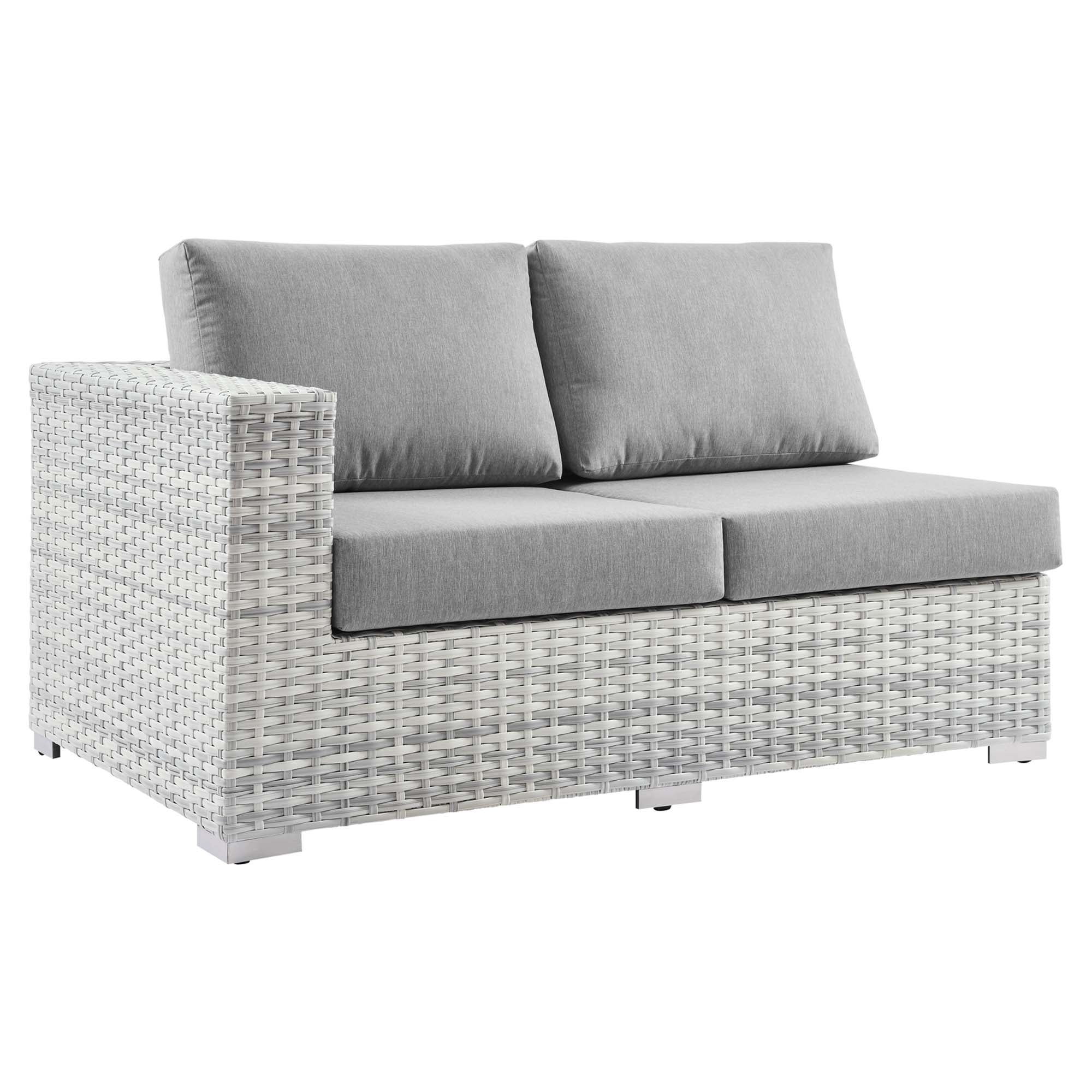 Convene Outdoor Patio Left-Arm Loveseat - Light Gray Gray