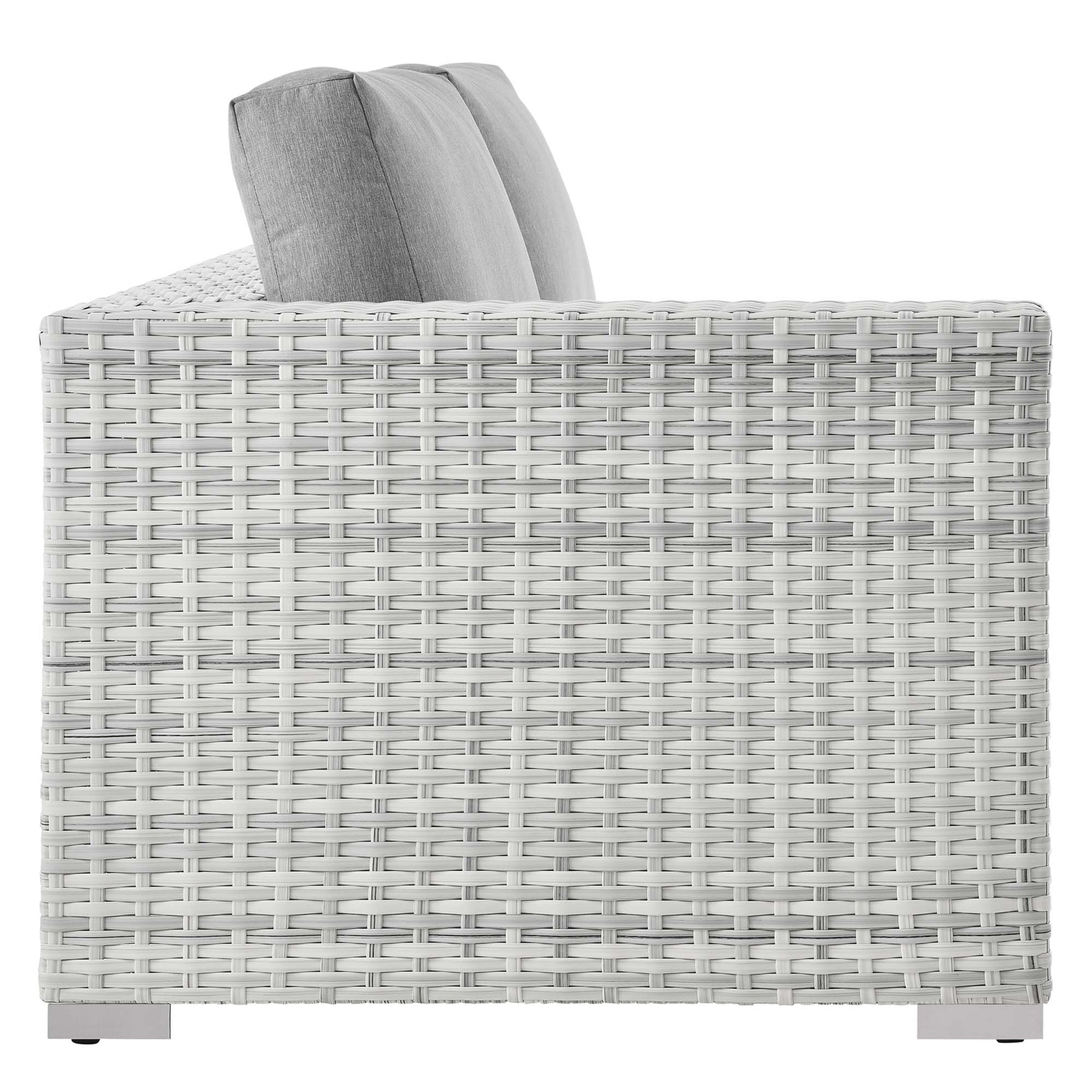 Convene Outdoor Patio Left-Arm Loveseat - Light Gray Light Blue