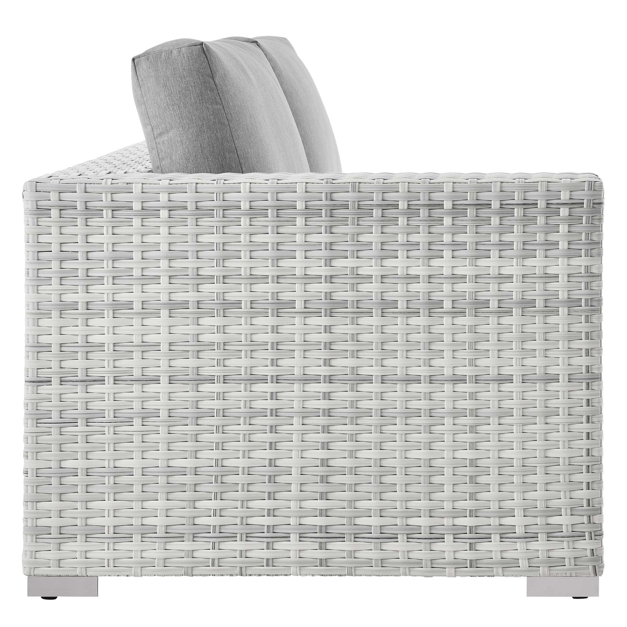 Convene Outdoor Patio Left-Arm Loveseat - Light Gray Light Blue