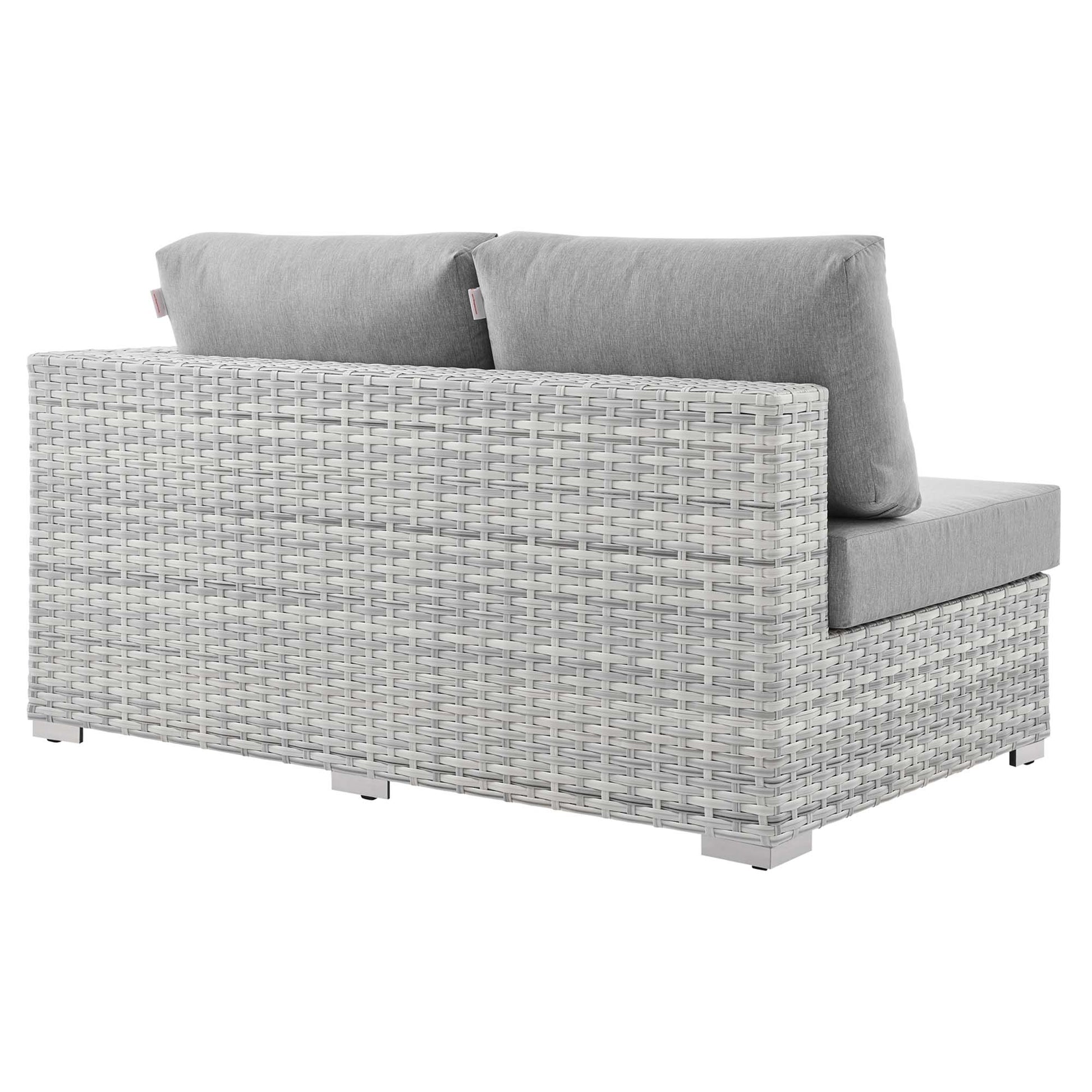 Convene Outdoor Patio Left-Arm Loveseat - Light Gray White