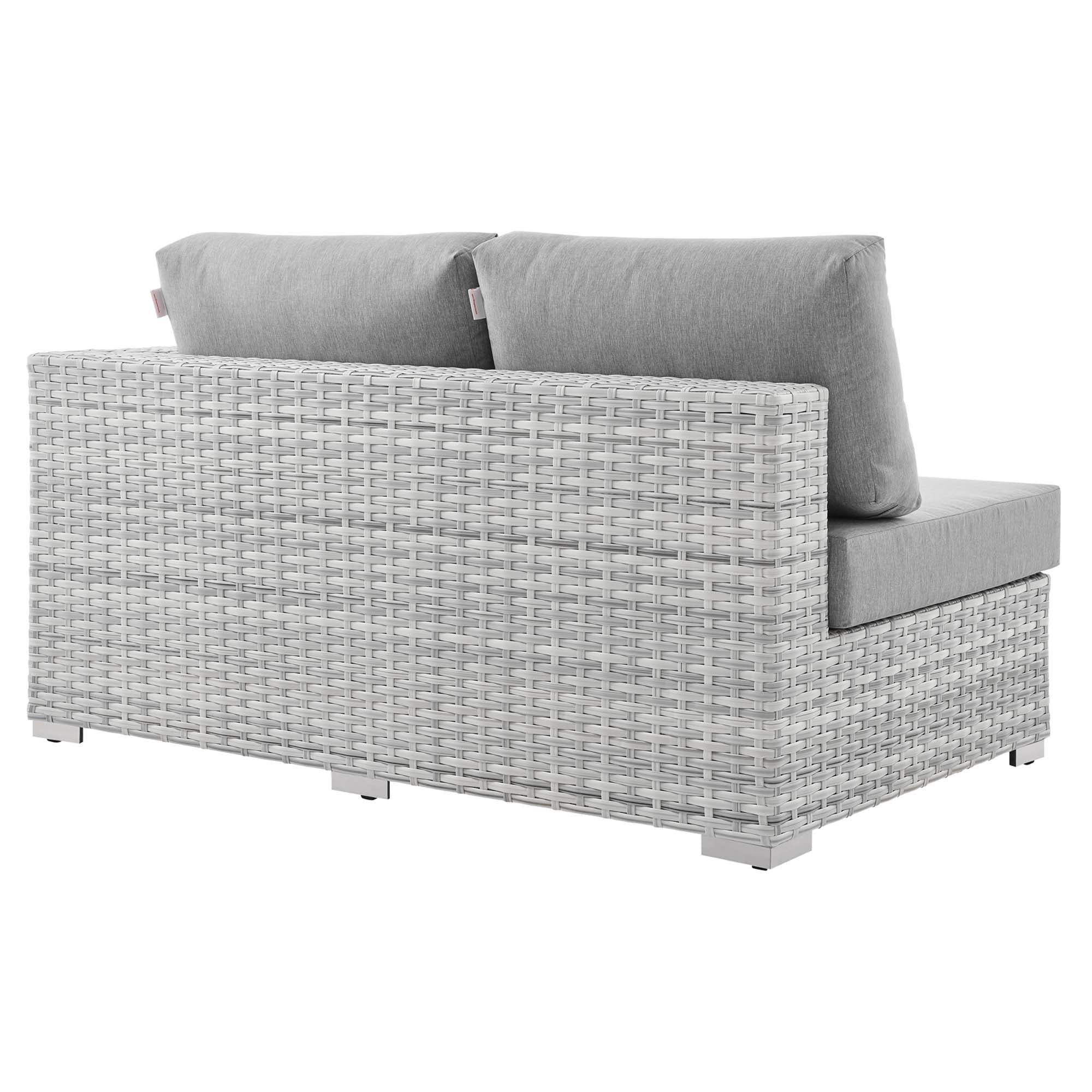 Convene Outdoor Patio Left-Arm Loveseat - Light Gray White