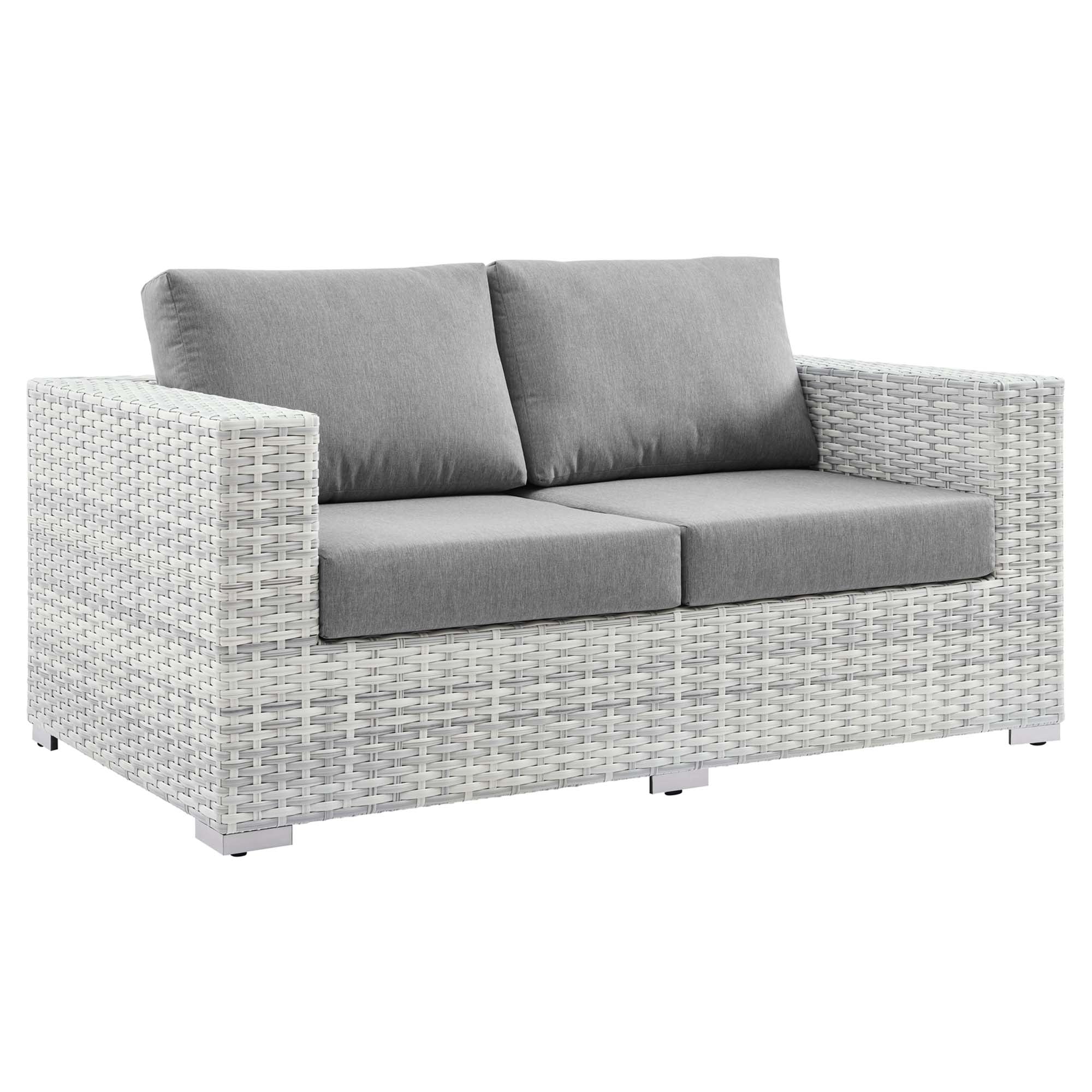 Convene Outdoor Patio Loveseat - Light Gray Gray