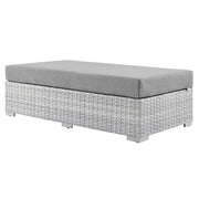 Convene Outdoor Patio Rectangular Ottoman - Light Gray Gray