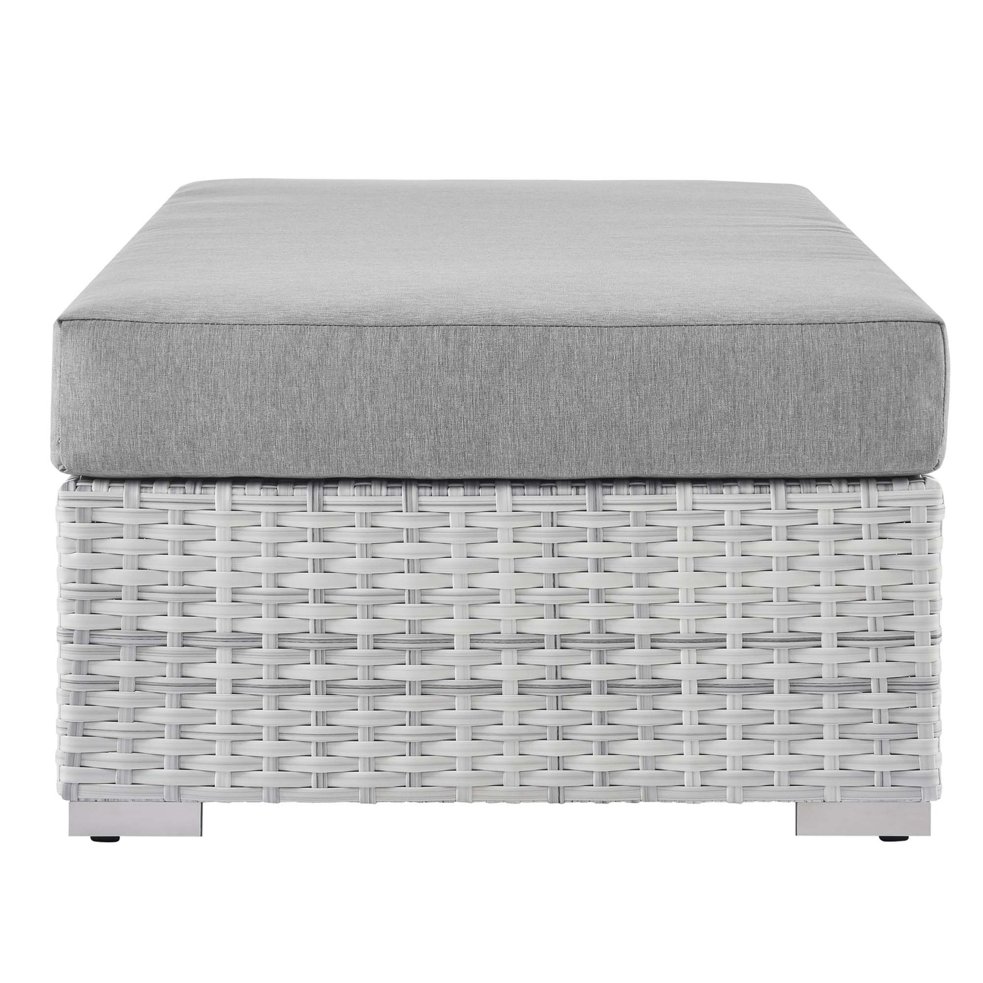 Convene Outdoor Patio Rectangular Ottoman - Light Gray Navy