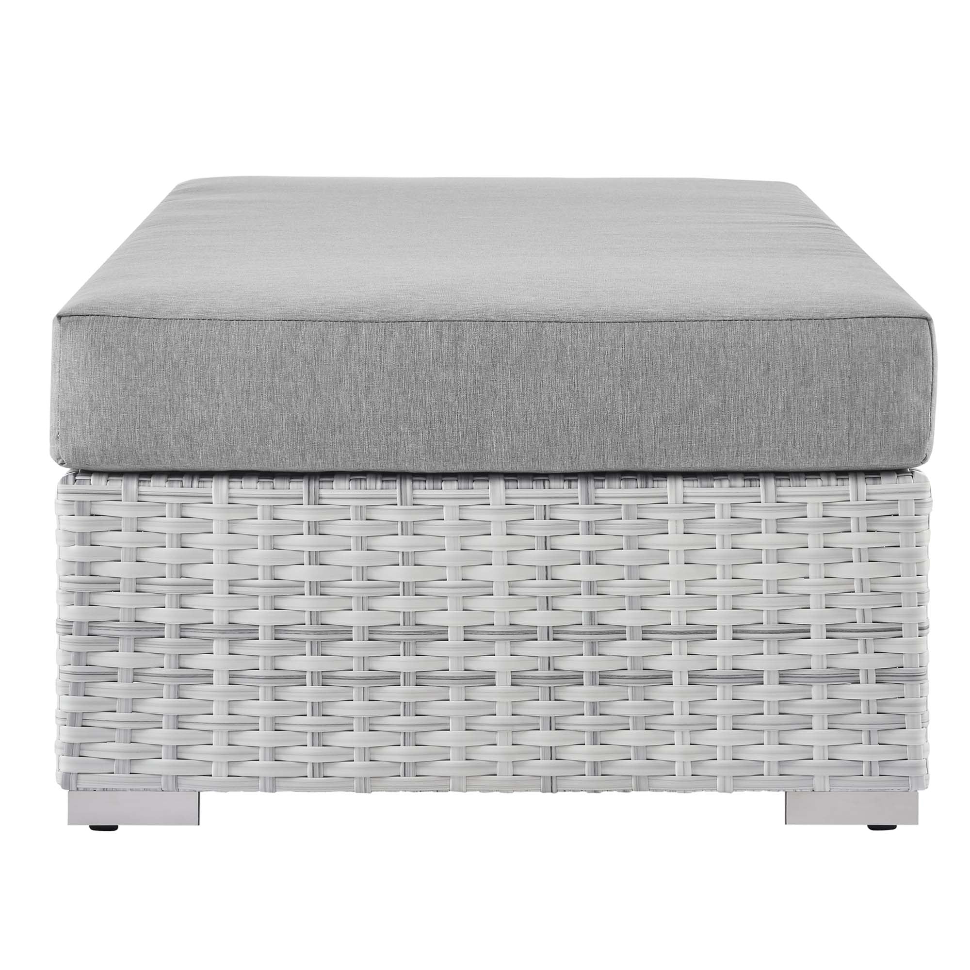 Convene Outdoor Patio Rectangular Ottoman - Light Gray Navy