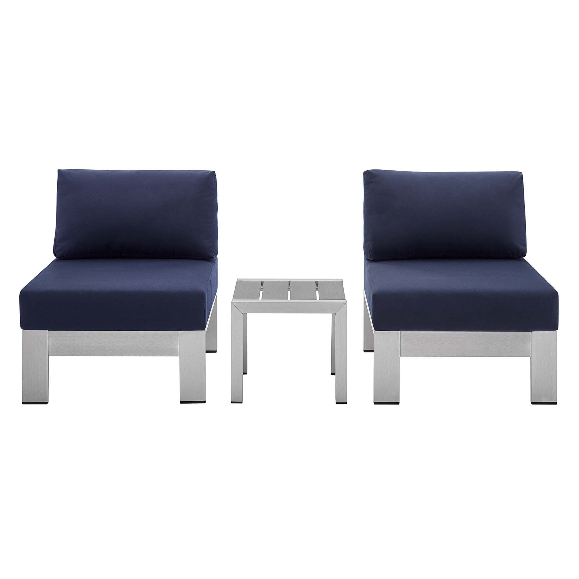 Shore 3 Piece Sunbrella® Fabric Outdoor Aluminum Set
