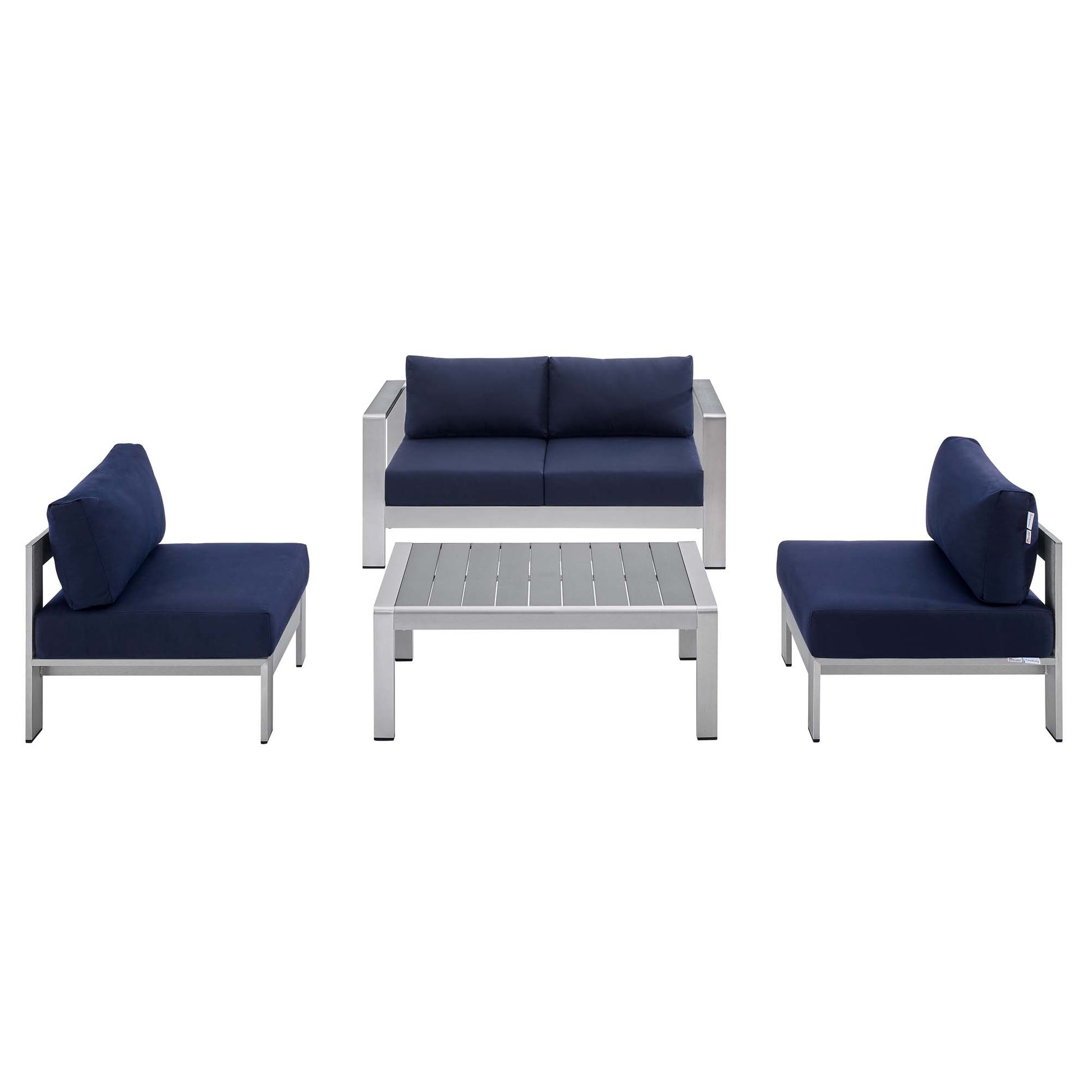 Shore 4 Piece Sunbrella® Fabric Outdoor Aluminum Set