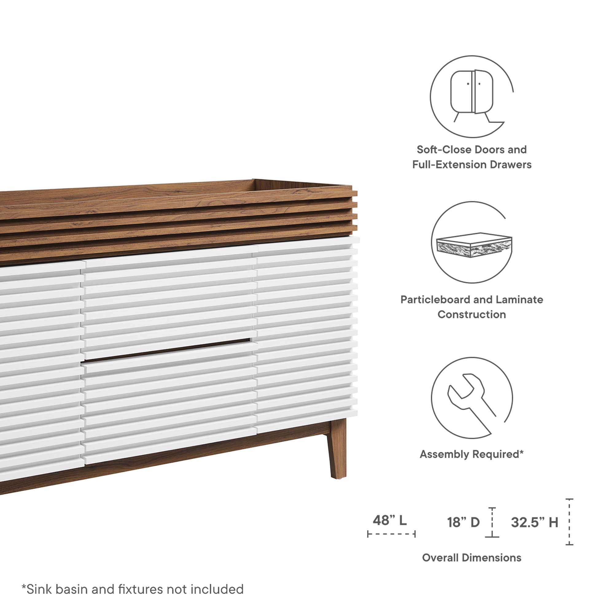 Render 48" Bathroom Cabinet Basin Not Included