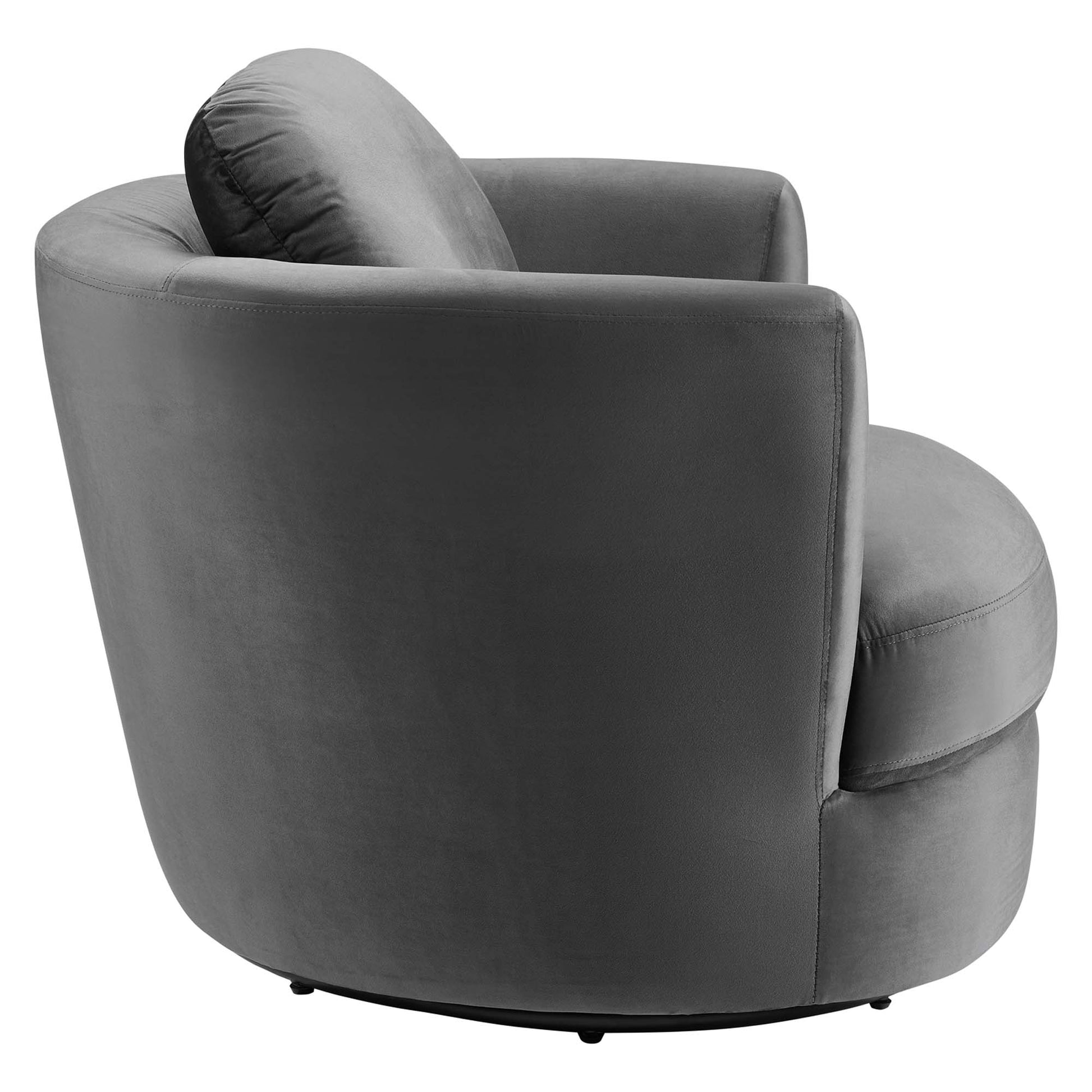 Pirouette Performance Velvet Swivel Armchair - Navy