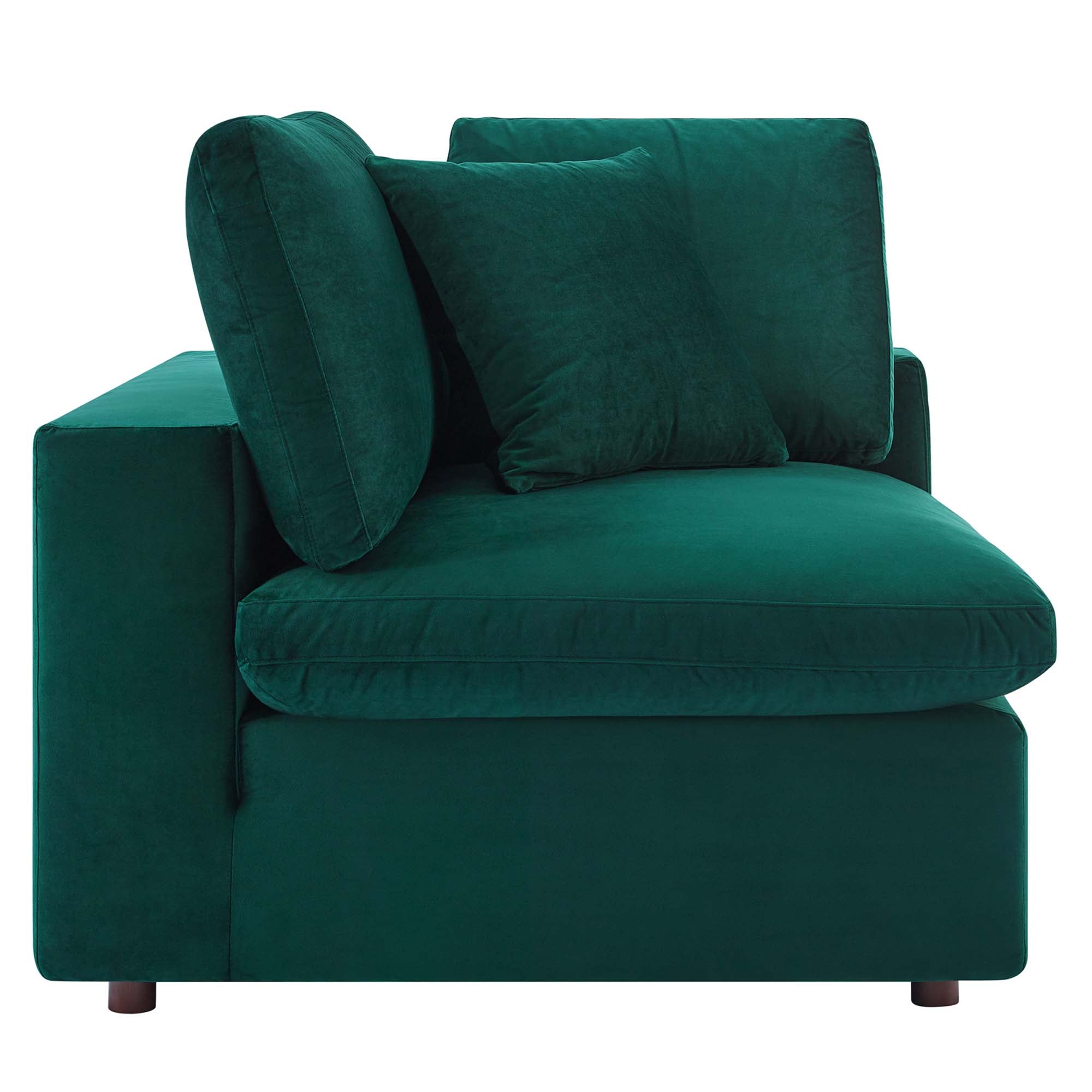 Commix Down Filled Overstuffed Performance Velvet Corner Chair - Navy