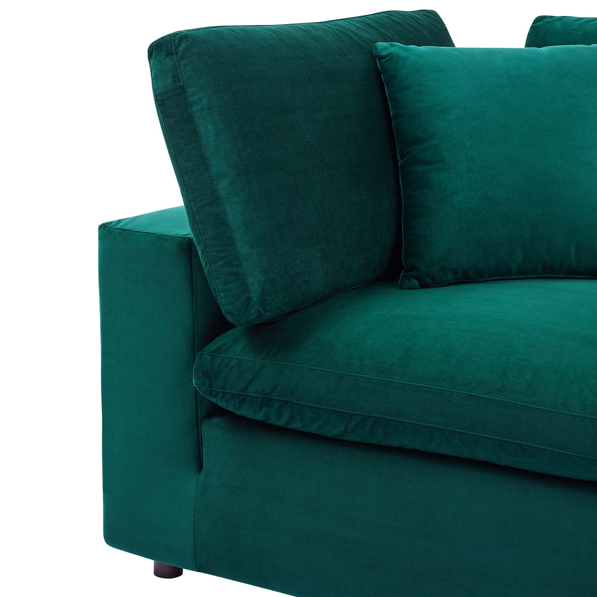 Commix Down Filled Overstuffed Performance Velvet Corner Chair - White