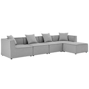 Saybrook Outdoor Patio Upholstered 5-Piece Sectional Sofa - Gray