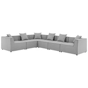 Saybrook Outdoor Patio Upholstered 6-Piece Sectional Sofa - Gray