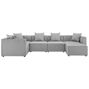 Saybrook Outdoor Patio Upholstered 6-Piece Sectional Sofa - Gray