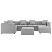 Saybrook Outdoor Patio Upholstered 7-Piece Sectional Sofa - Gray