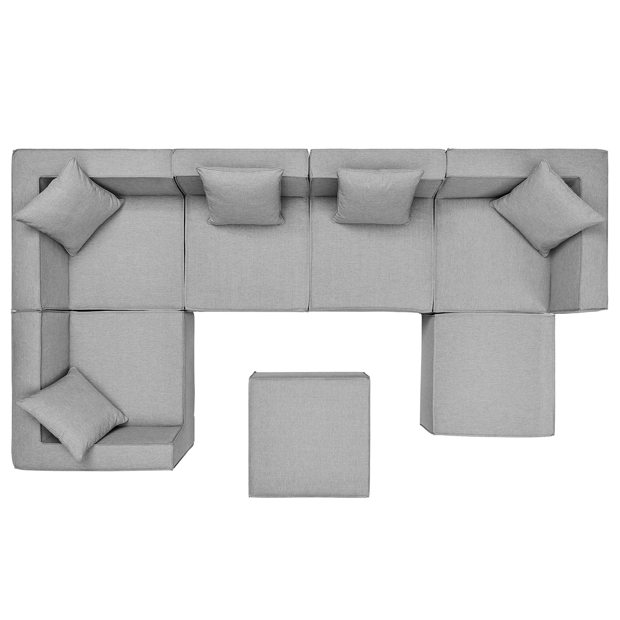 Saybrook Outdoor Patio Upholstered 7-Piece Sectional Sofa - Navy