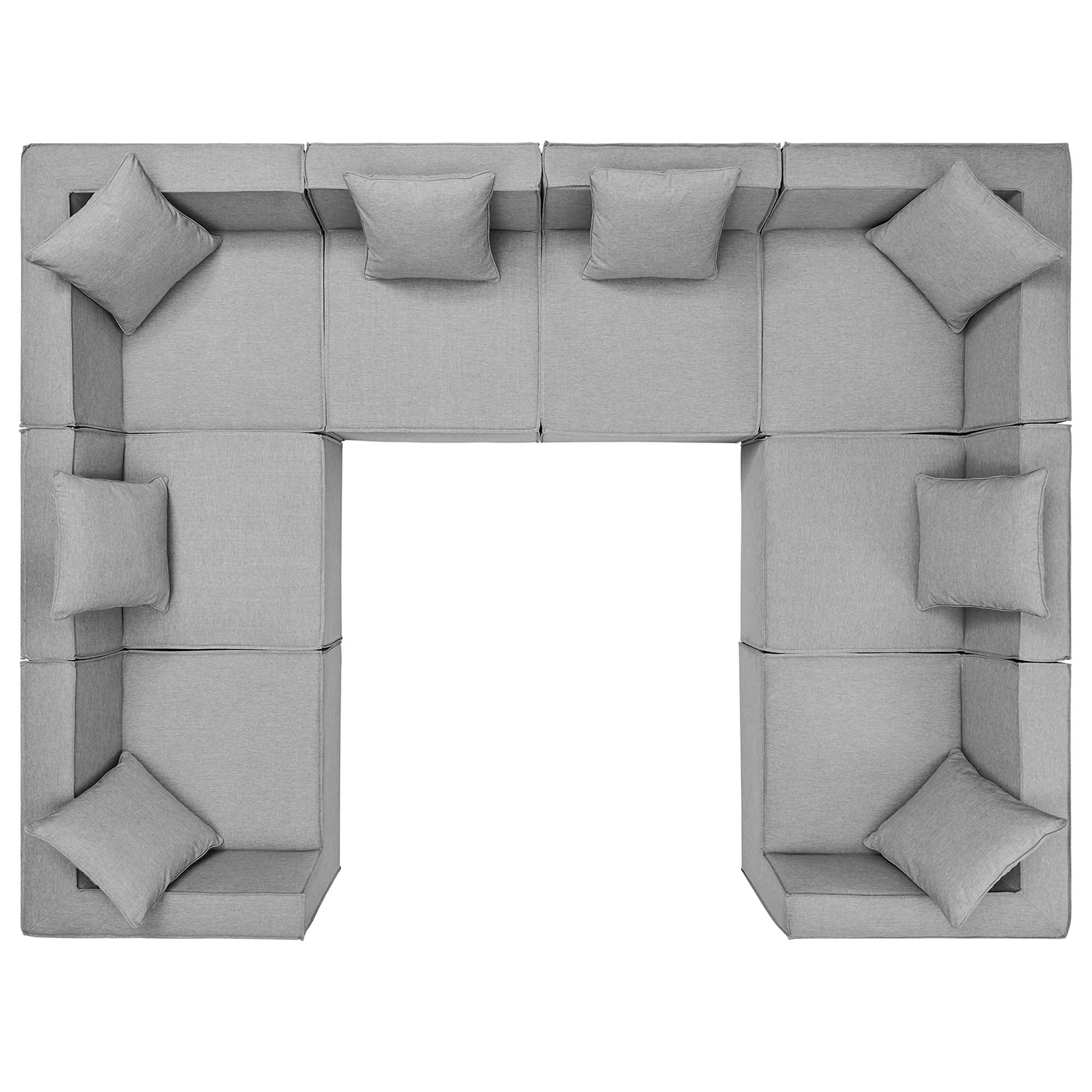 Saybrook Outdoor Patio Upholstered 8-Piece Sectional Sofa - Gray