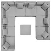 Saybrook Outdoor Patio Upholstered 10-Piece Sectional Sofa - Gray
