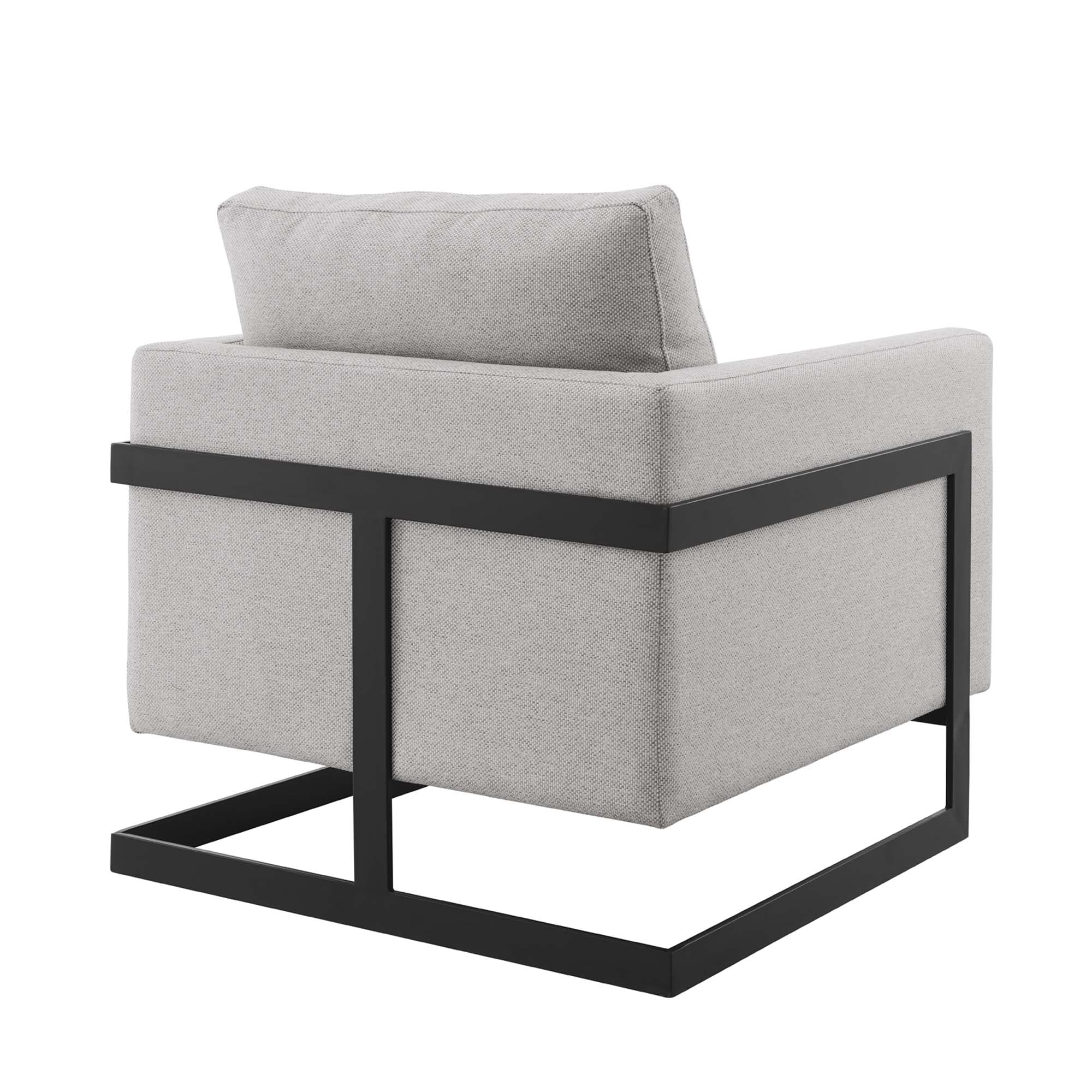 Posse Upholstered Fabric Accent Chair - Black Light Gray