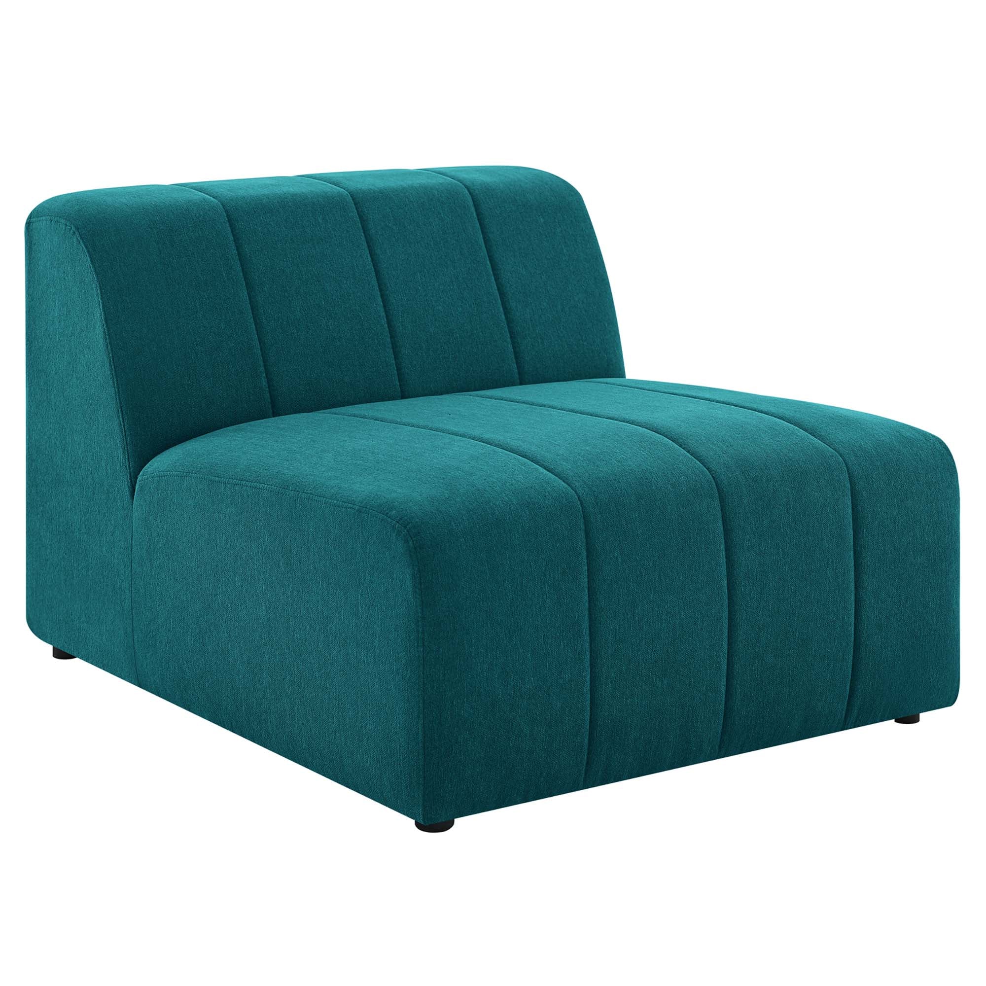 Bartlett Upholstered Fabric Armless Chair - Teal